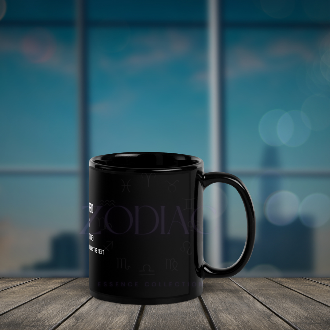 Zodiac Essence Glossy Black Mug – ♉reasured Taurus (The Luxurious One) | 11 oz & 15 oz