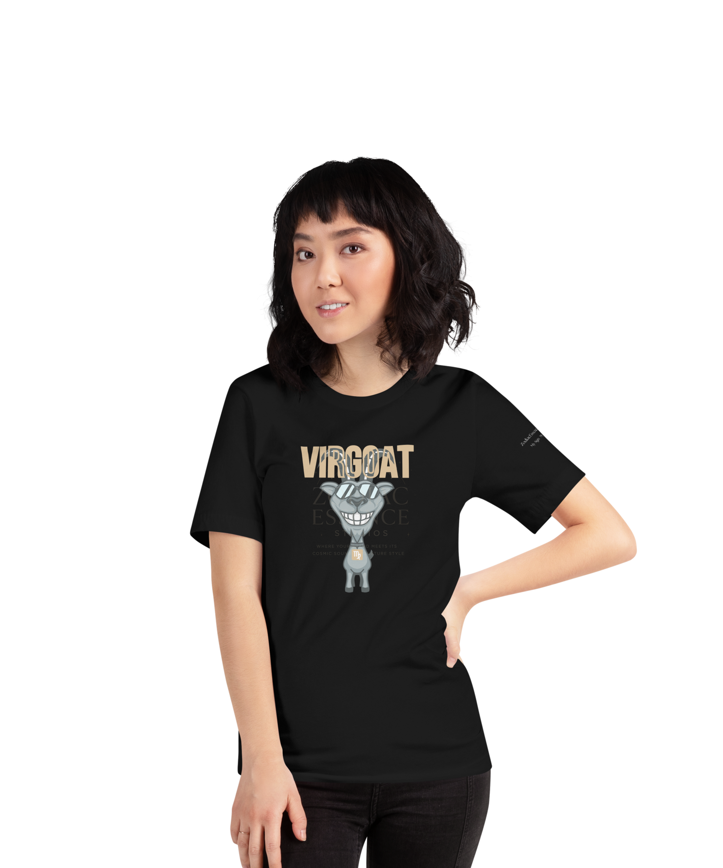 ♍ Virgoat Zodiac Twist Tee – White Lettering Edition