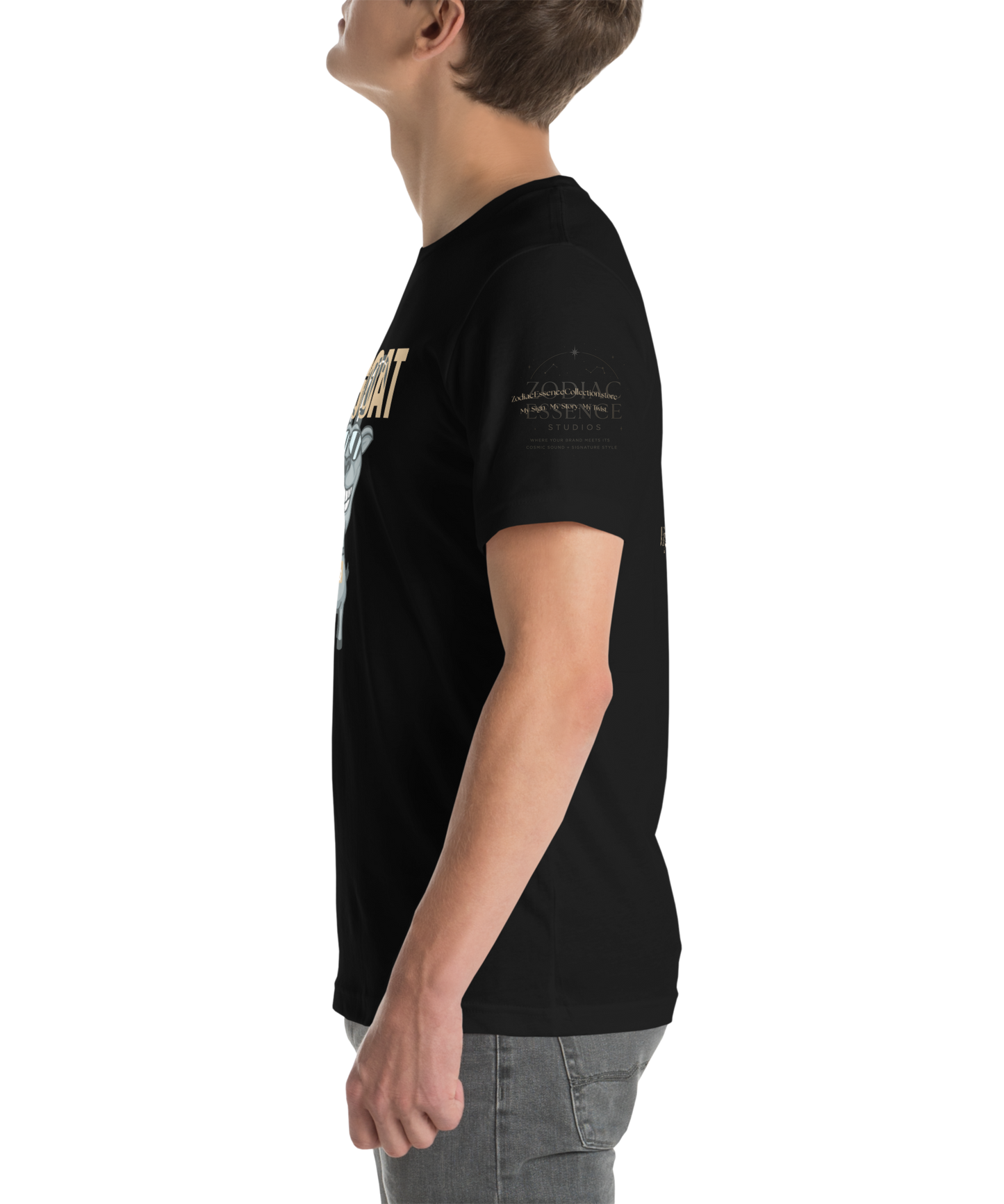 ♍ Virgoat Zodiac Twist Tee – Sandy Beige Lettering Edition