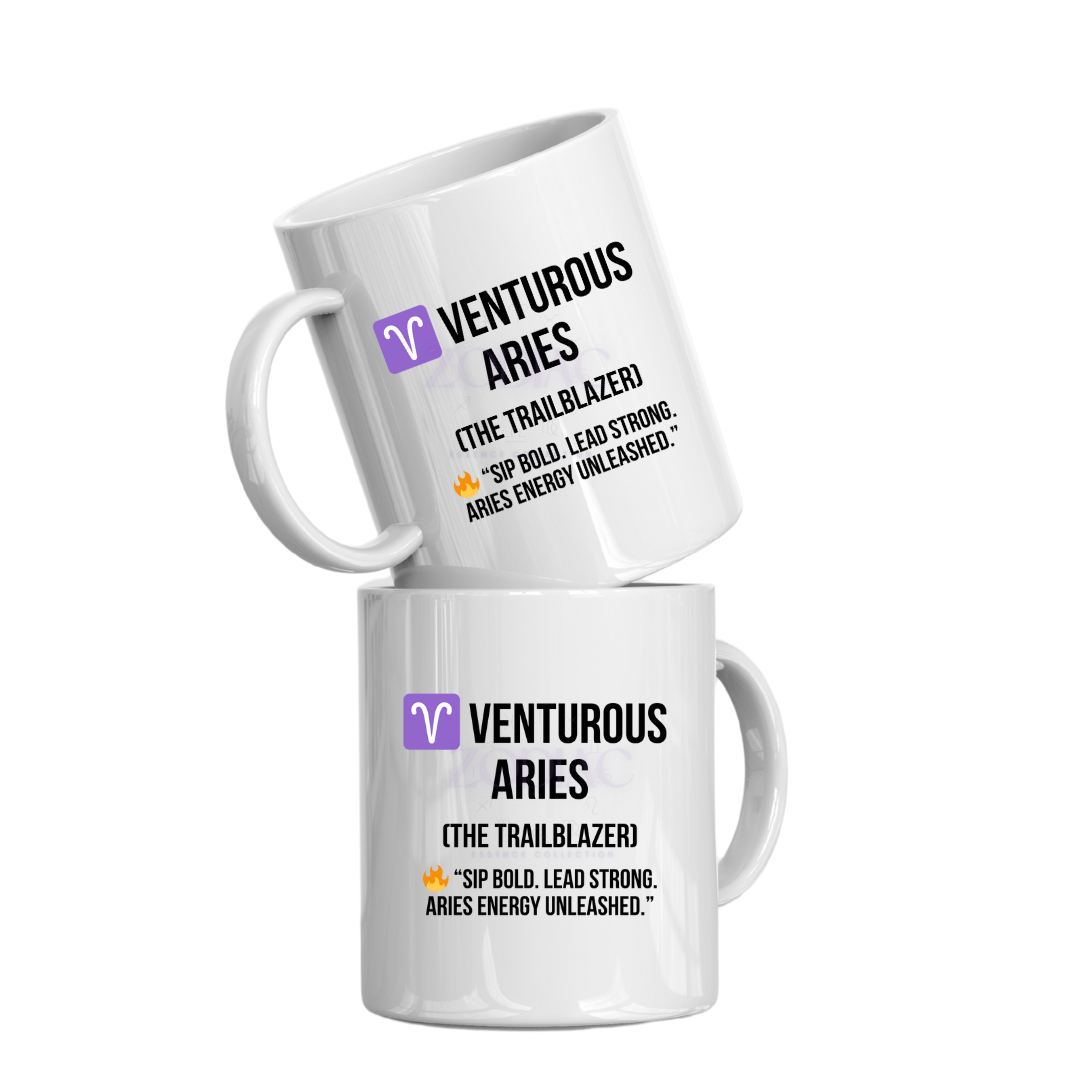 Zodiac Essence White Mug – ♈venturous Aries (The Trailblazer) | 11 oz, 15 oz & 20 oz