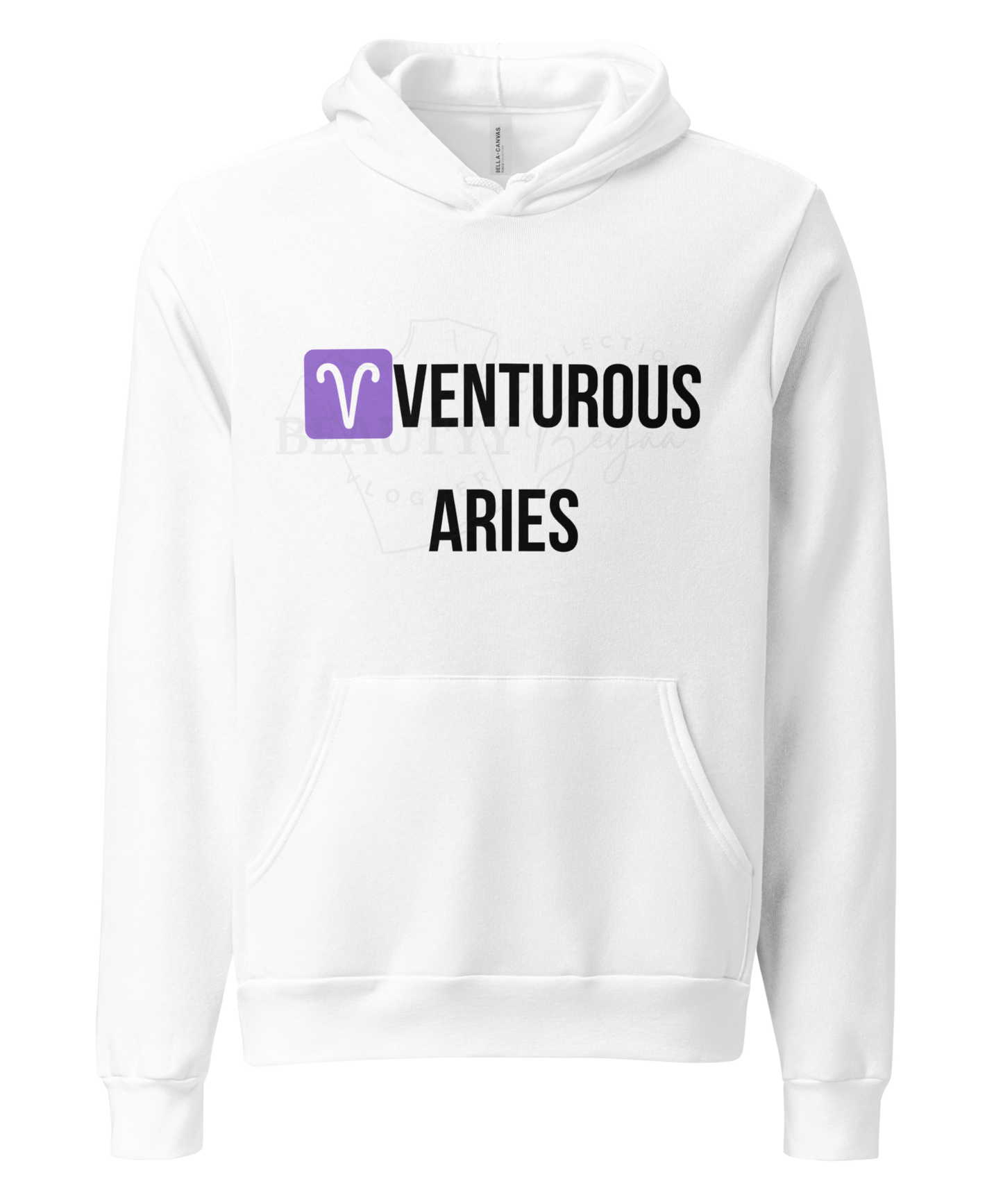 Twisted Zodiac Essence Unisex Hoodie – Aries Edition (White)