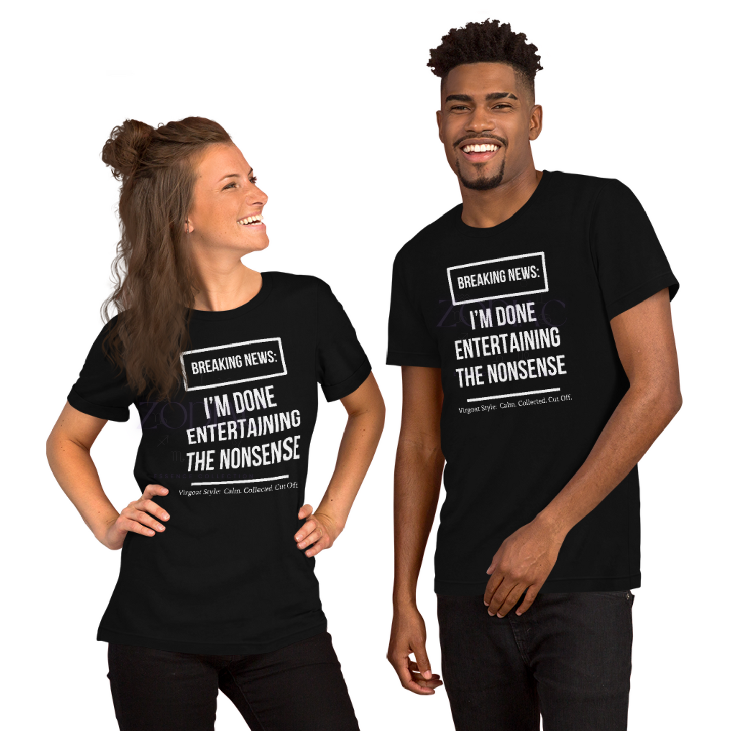 BREAKING NEWS Tee – Black with White Letters | S–4XL | ♍️🐐Virgoat Statement Series