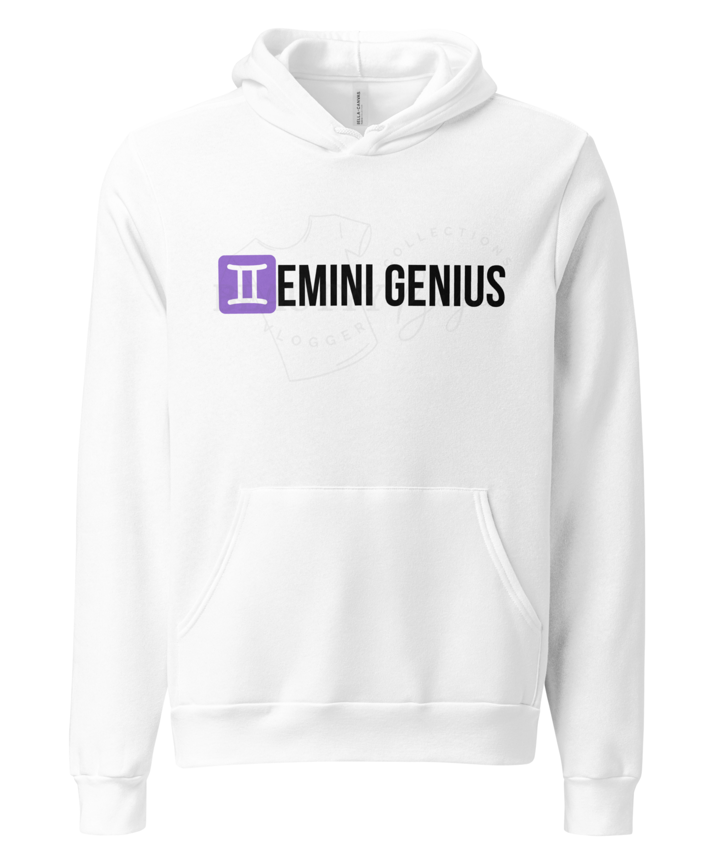 Twisted Zodiac Essence Unisex Hoodie – Gemini Edition (White)