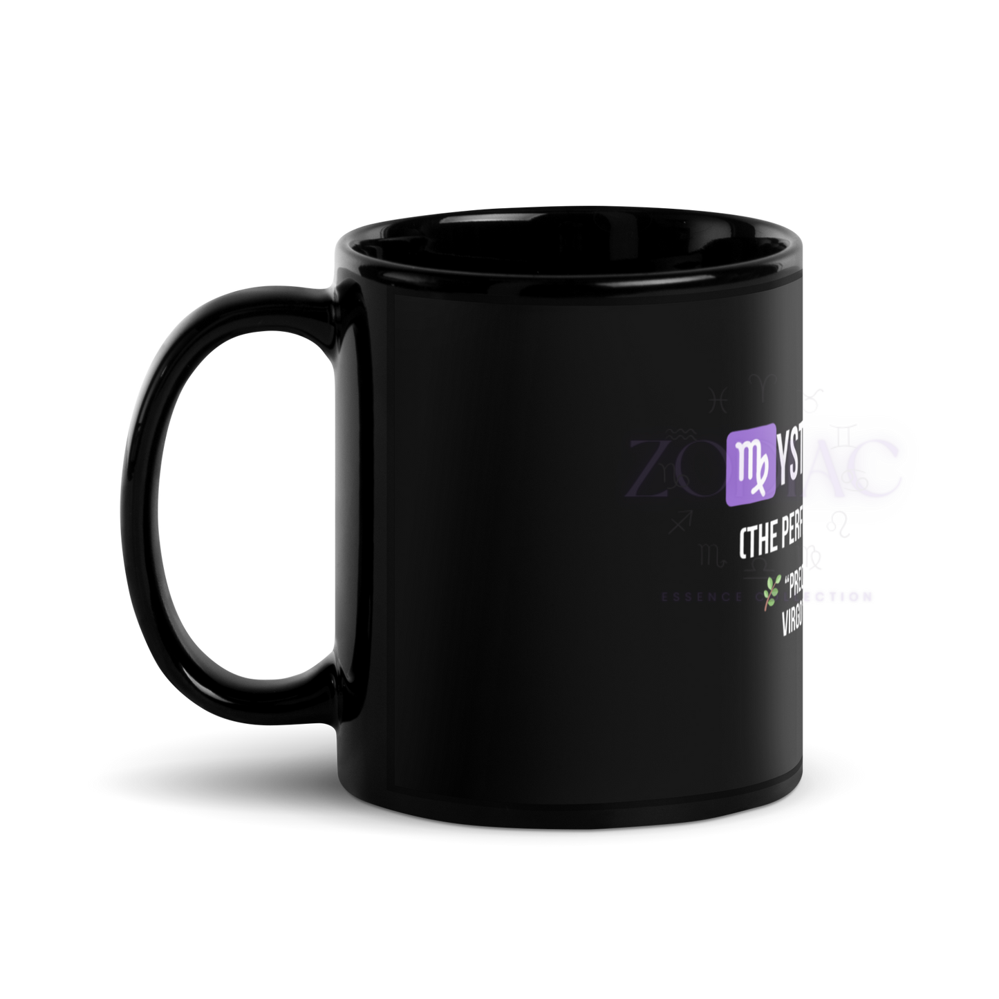 Zodiac Essence Glossy Black Mug – ♍ystical Virgo (The Perfectionist Planner) | 11 oz & 15 oz