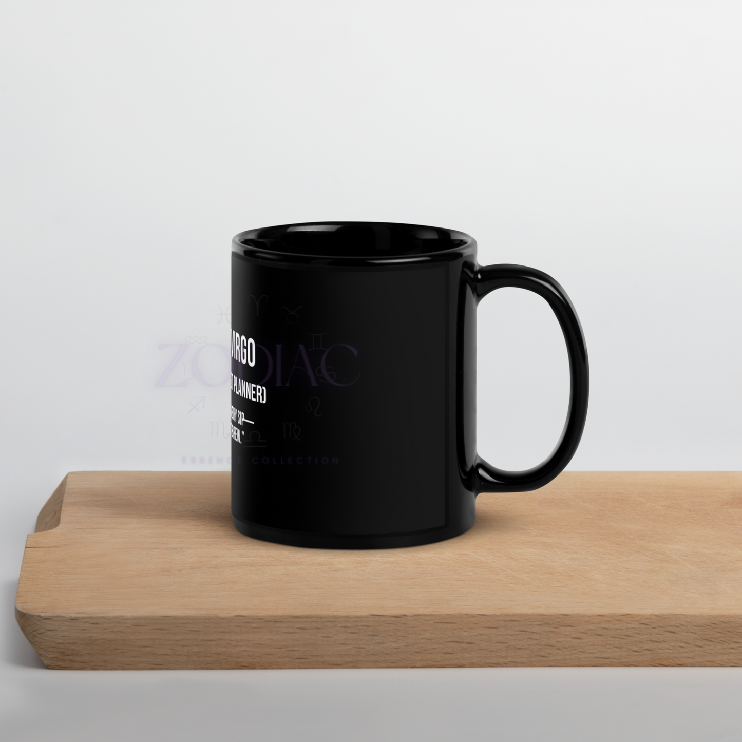 Zodiac Essence Glossy Black Mug – ♍ystical Virgo (The Perfectionist Planner) | 11 oz & 15 oz