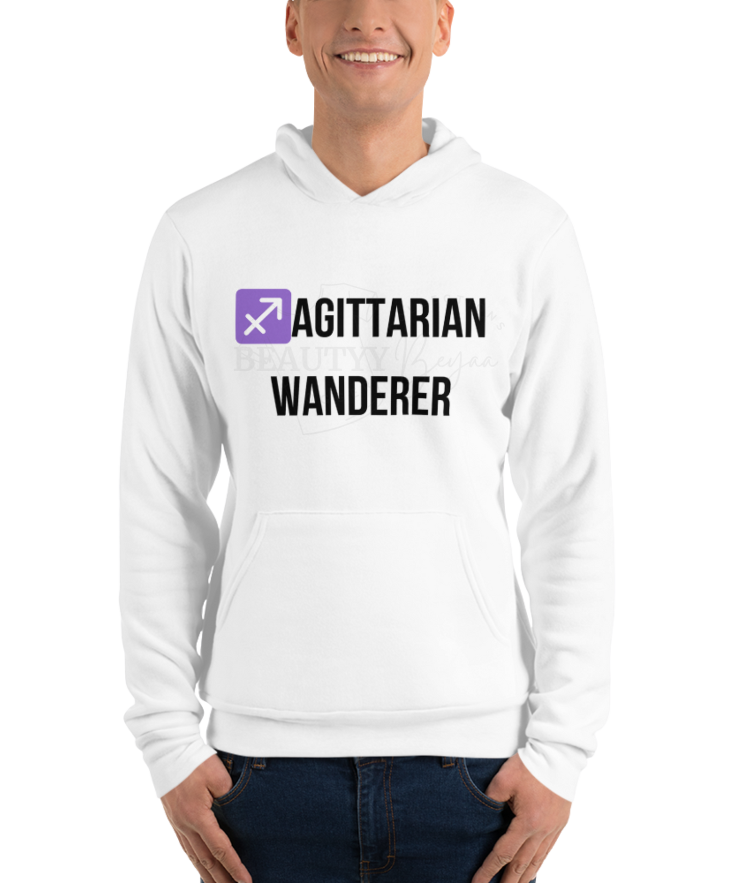 Twisted Zodiac Essence Unisex Hoodie – Sagittarius Edition (White)