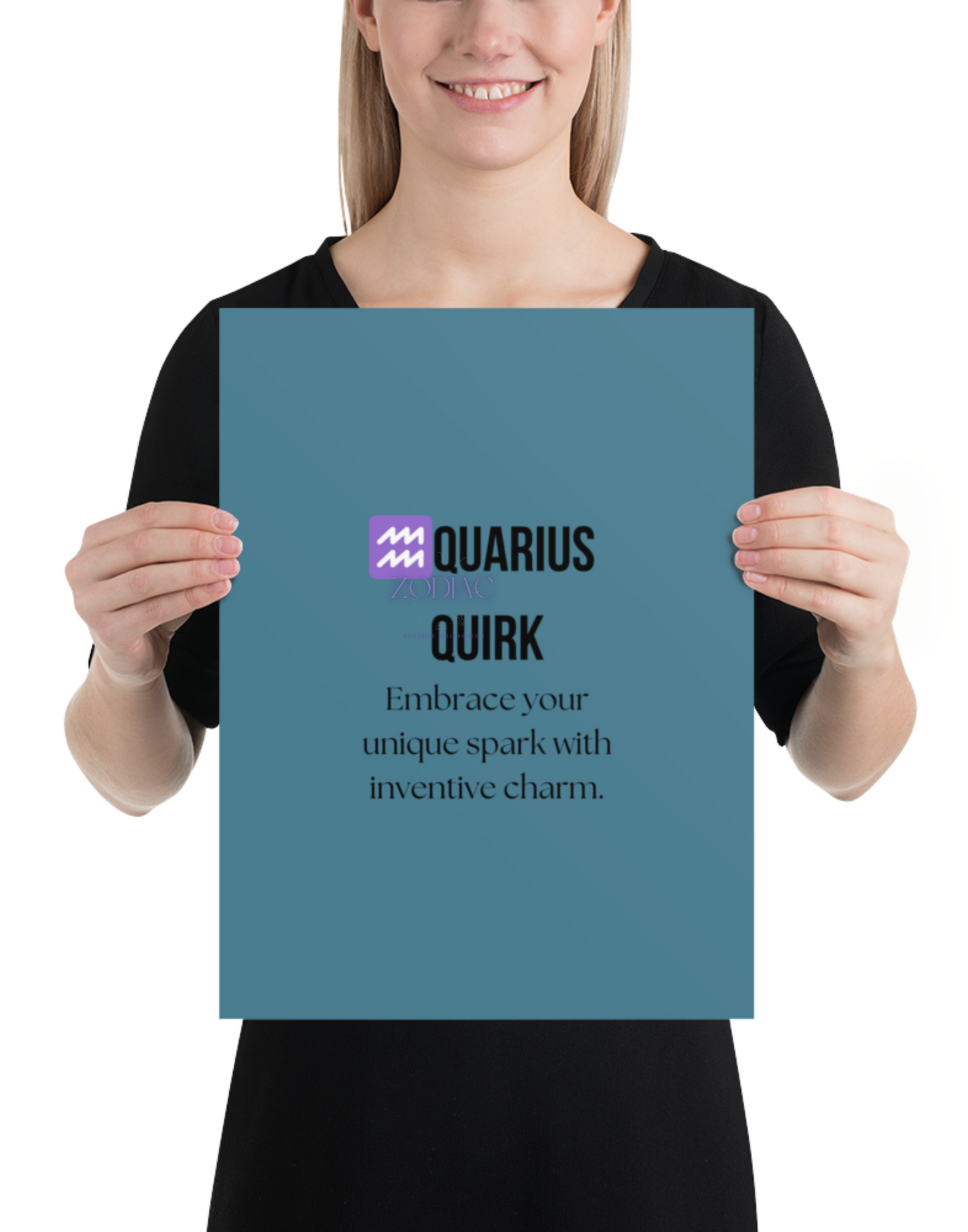 Zodiac Wall Hanging – ♒️quarius Quirk Color Theme: 🔵 Steel Blue / Deep Sky #457B9D