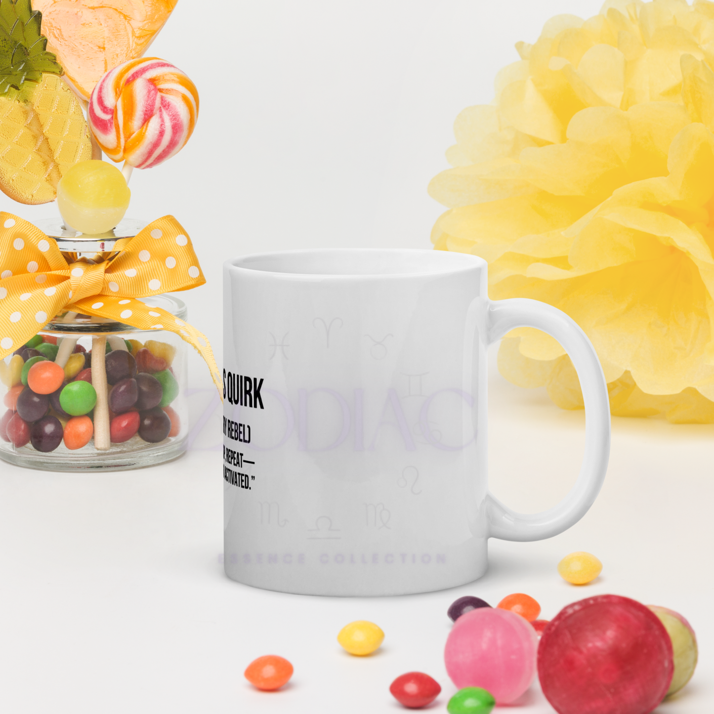Zodiac Essence White Mug – ♒quarius Quirk (The Visionary Rebel) | 11 oz, 15 oz & 20 oz