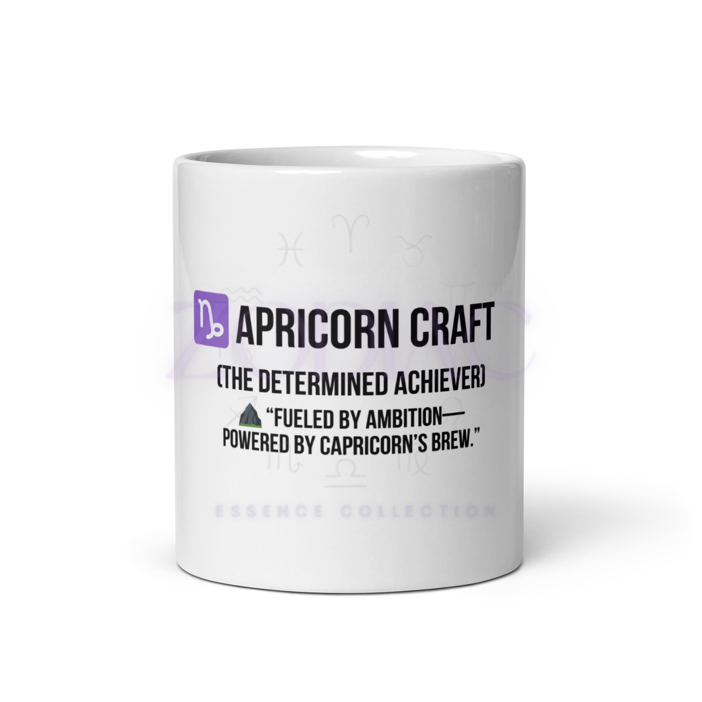 Zodiac Essence White Mug – ♑apricorn Craft (The Determined Achiever) | 11 oz, 15 oz & 20 oz