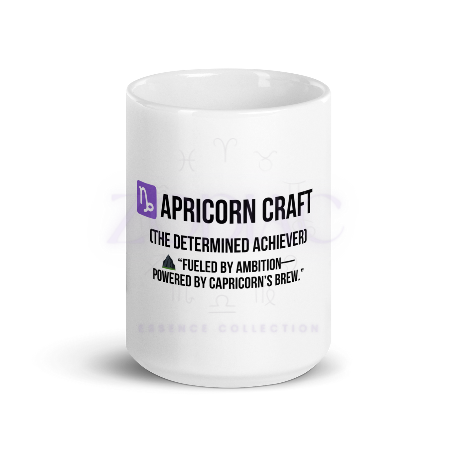 Zodiac Essence White Mug – ♑apricorn Craft (The Determined Achiever) | 11 oz, 15 oz & 20 oz