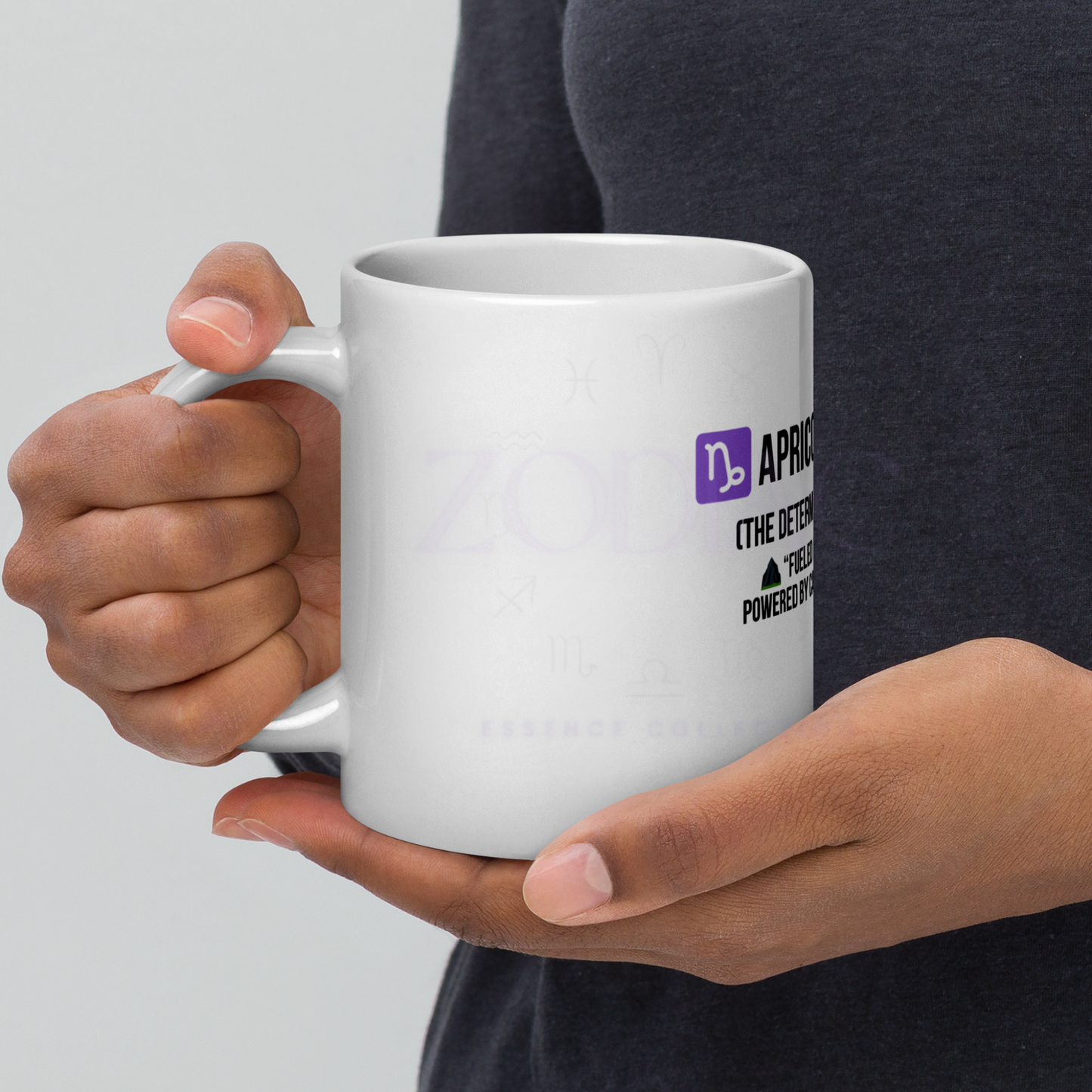 Zodiac Essence White Mug – ♑apricorn Craft (The Determined Achiever) | 11 oz, 15 oz & 20 oz
