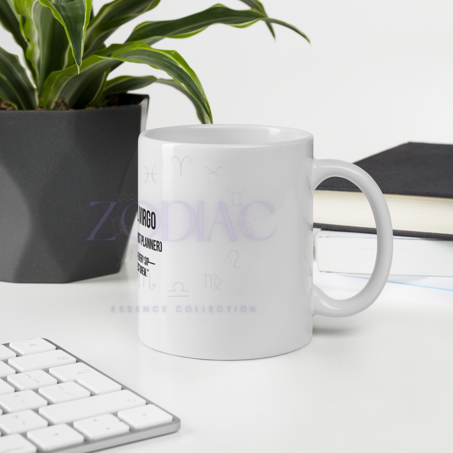 Zodiac Essence White Mug – ♍ystical Virgo (The Perfectionist Planner) | 11 oz, 15 oz & 20 oz