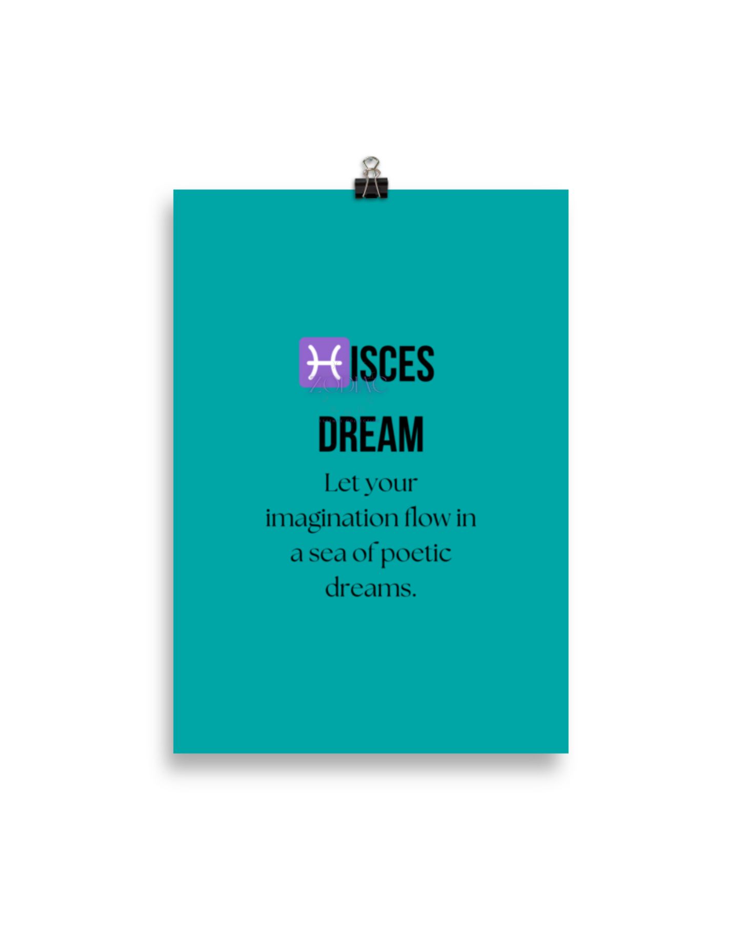 Zodiac Wall Hanging – ♓️isces Dream Color Theme: 🌊 Turquoise / Deep Aqua #00A6A6