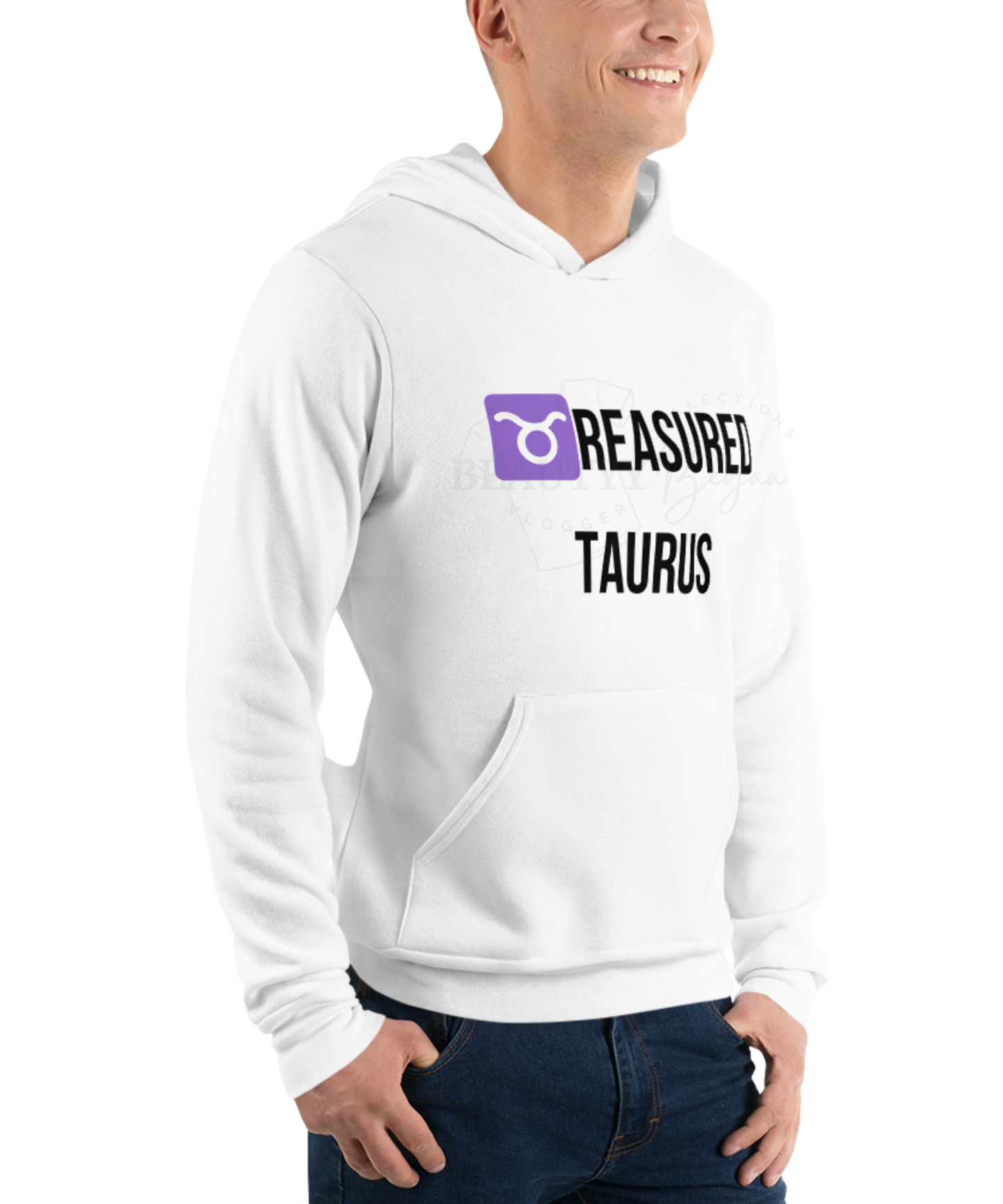Twisted Zodiac Essence Unisex Hoodie – Taurus Edition (White)