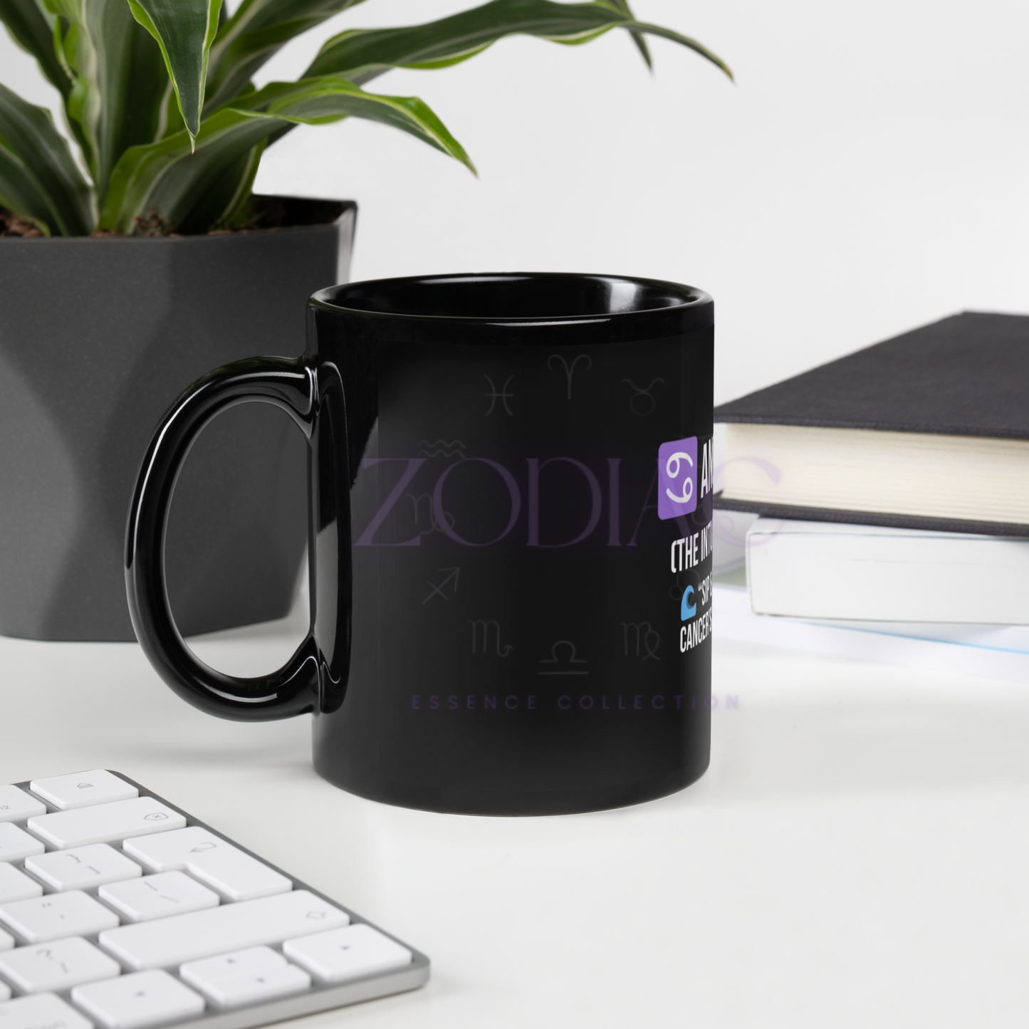 Zodiac Essence Glossy Black Mug – ♋ancer Cozy (The Intuitive Nurturer) | 11 oz & 15 oz