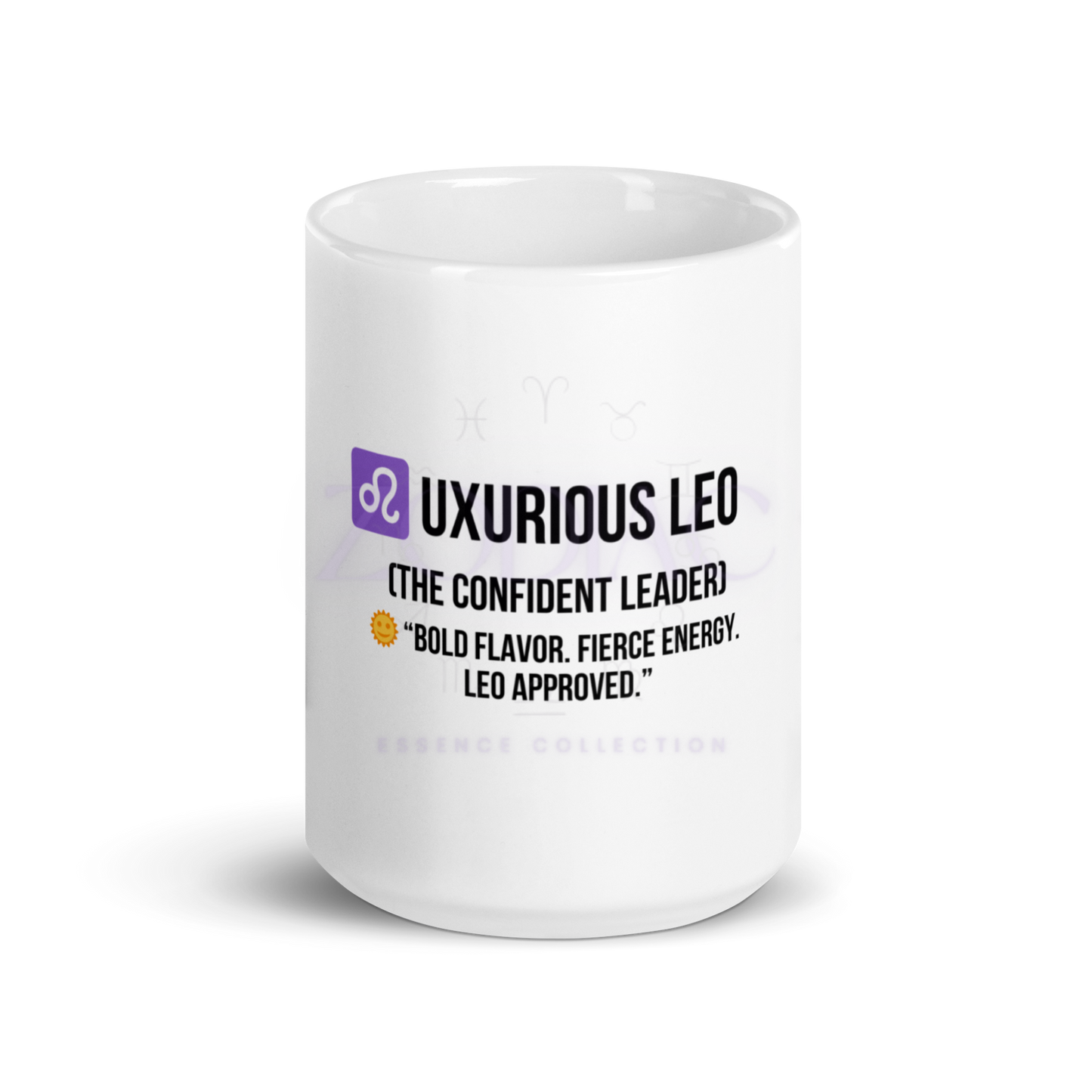Zodiac Essence White Mug – ♌uxurious Leo (The Confident Leader) | 11 oz, 15 oz & 20 oz