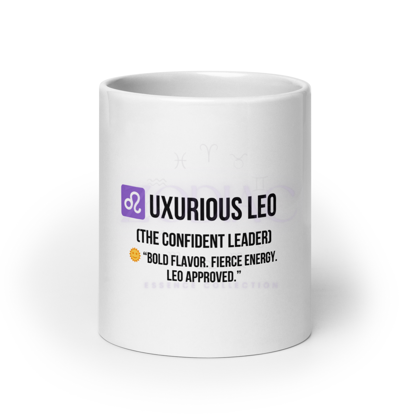 Zodiac Essence White Mug – ♌uxurious Leo (The Confident Leader) | 11 oz, 15 oz & 20 oz