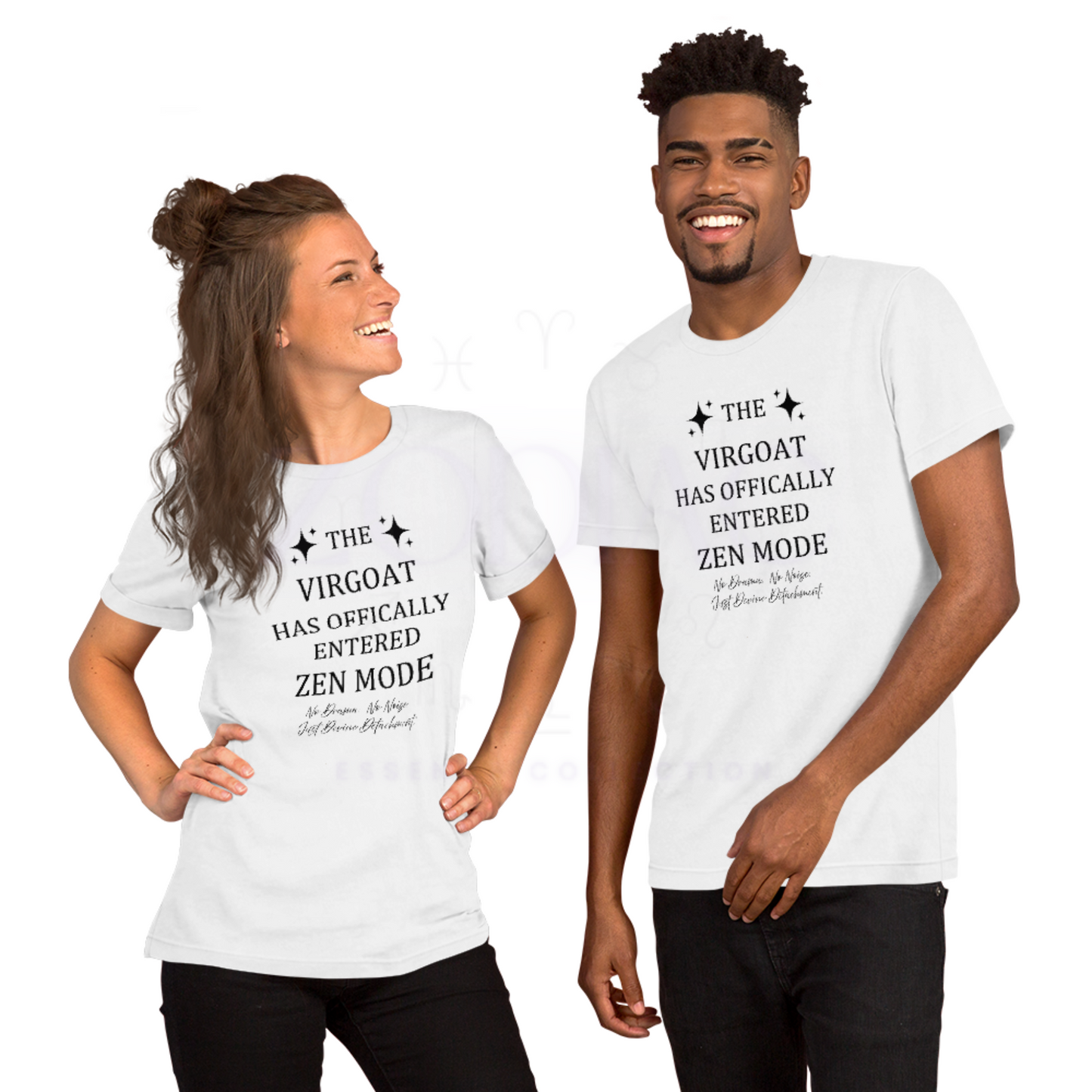 ZEN MODE Tee – White with Black Letters | S–4XL | ♍️🐐Virgoat Peace Statement