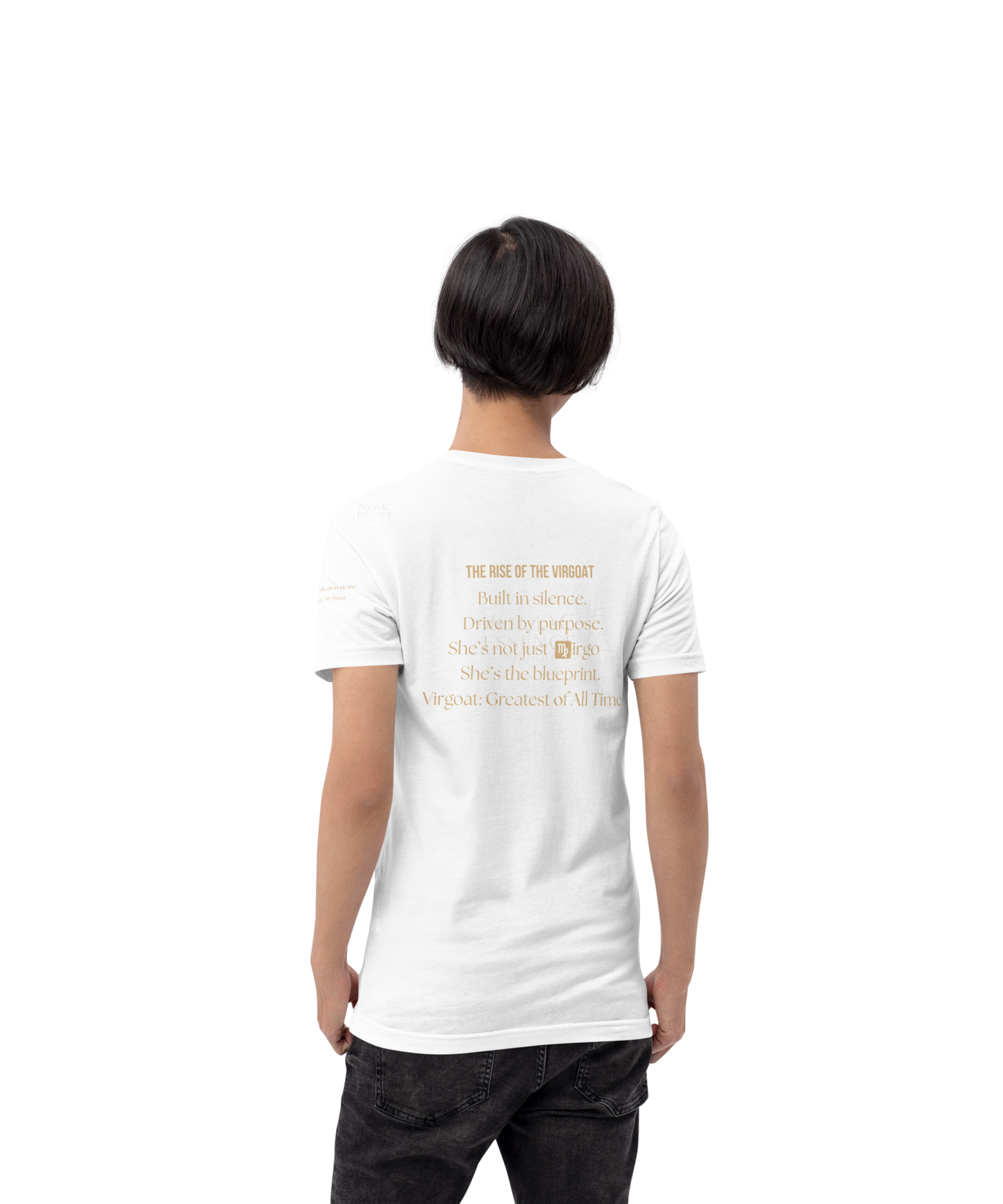 ♍ Virgoat Zodiac Twist Tee – Sandy Beige Lettering Edition