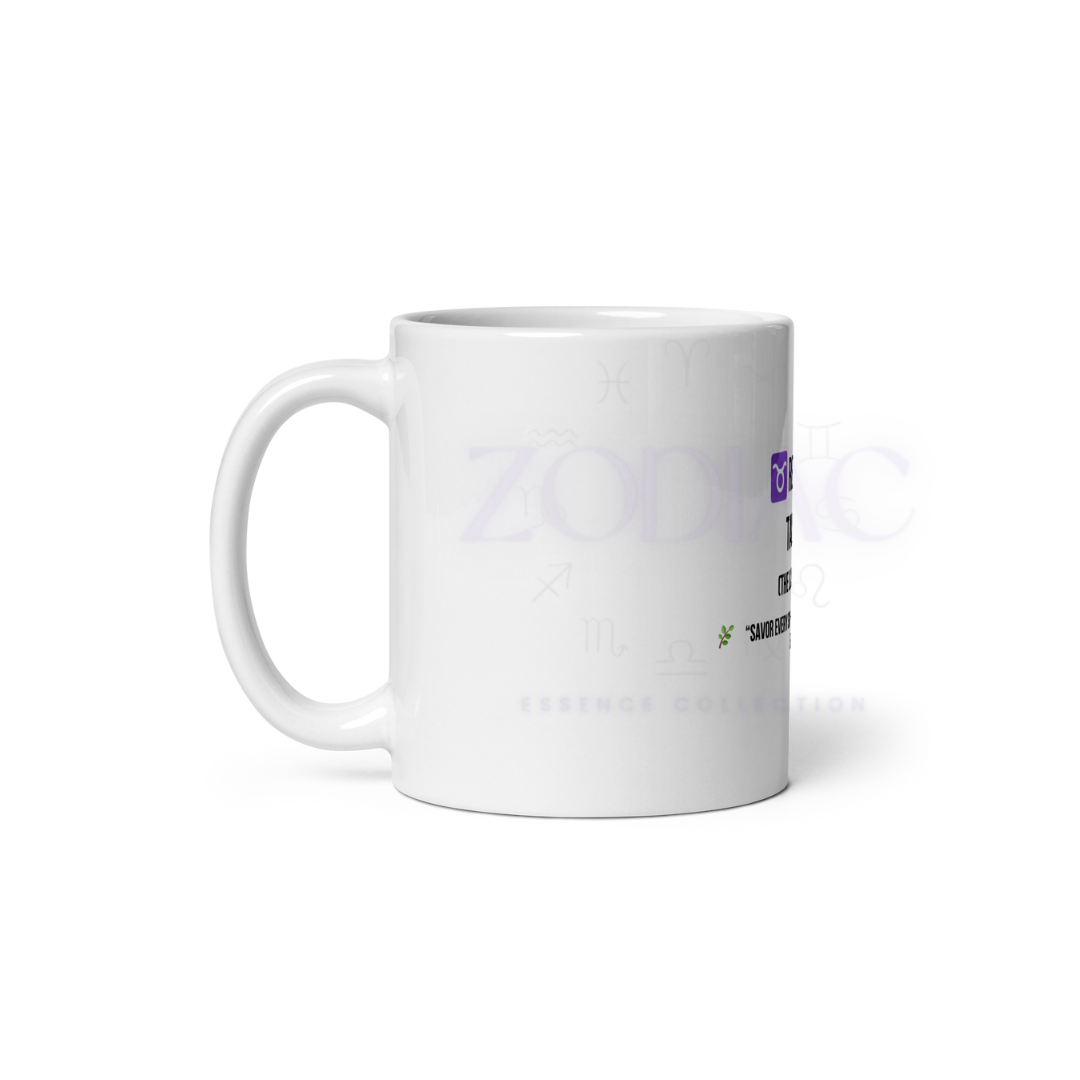 Zodiac Essence White Mug – ♉reasured Taurus (The Luxurious One) | 11 oz, 15 oz & 20 oz