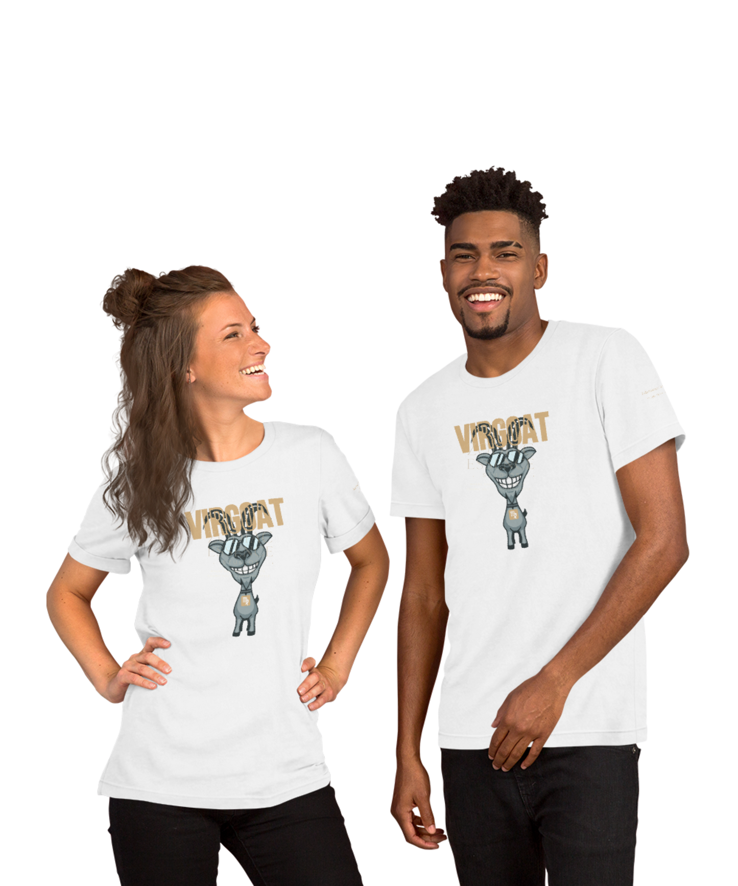♍ Virgoat Zodiac Twist Tee – Sandy Beige Lettering Edition