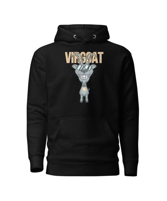 ♍ Virgoat Zodiac Twist Hoodie – Sandy Beige Lettering Edition