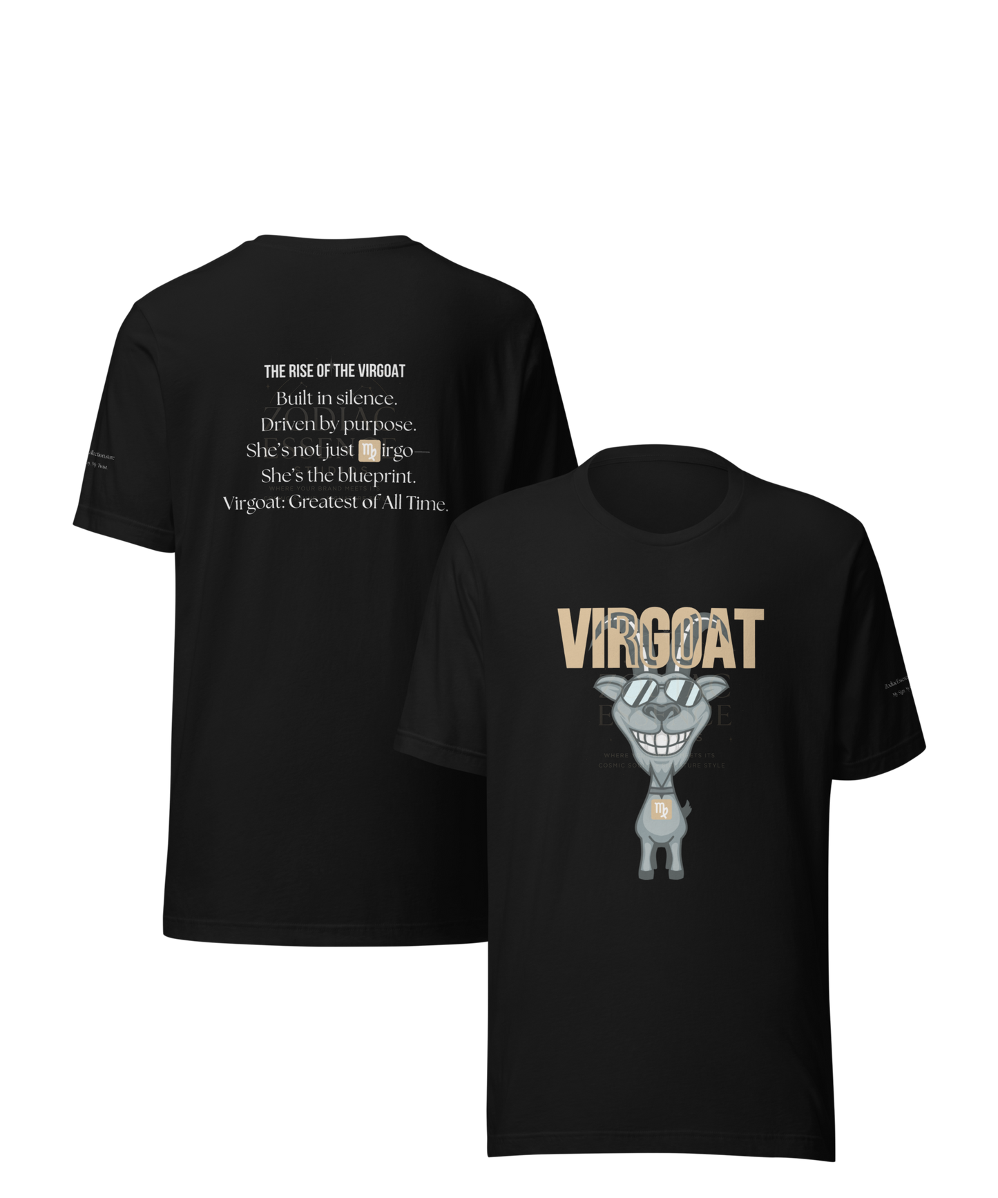 ♍ Virgoat Zodiac Twist Tee – White Lettering Edition