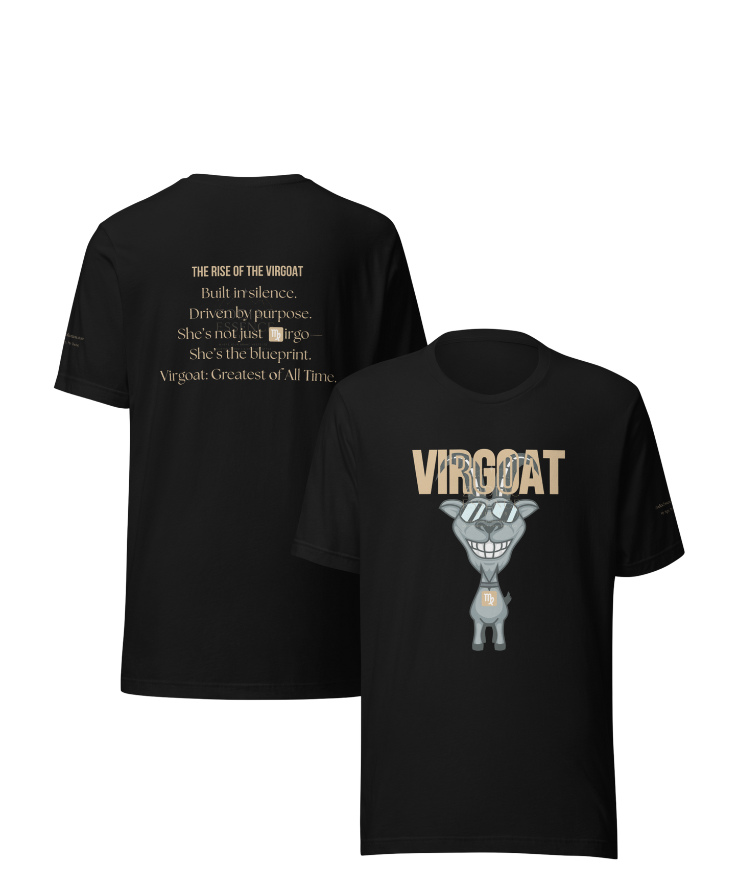 ♍ Virgoat Zodiac Twist Tee – Sandy Beige Lettering Edition