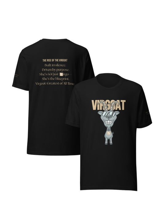 ♍ Virgoat Zodiac Twist Tee – Sandy Beige Lettering Edition