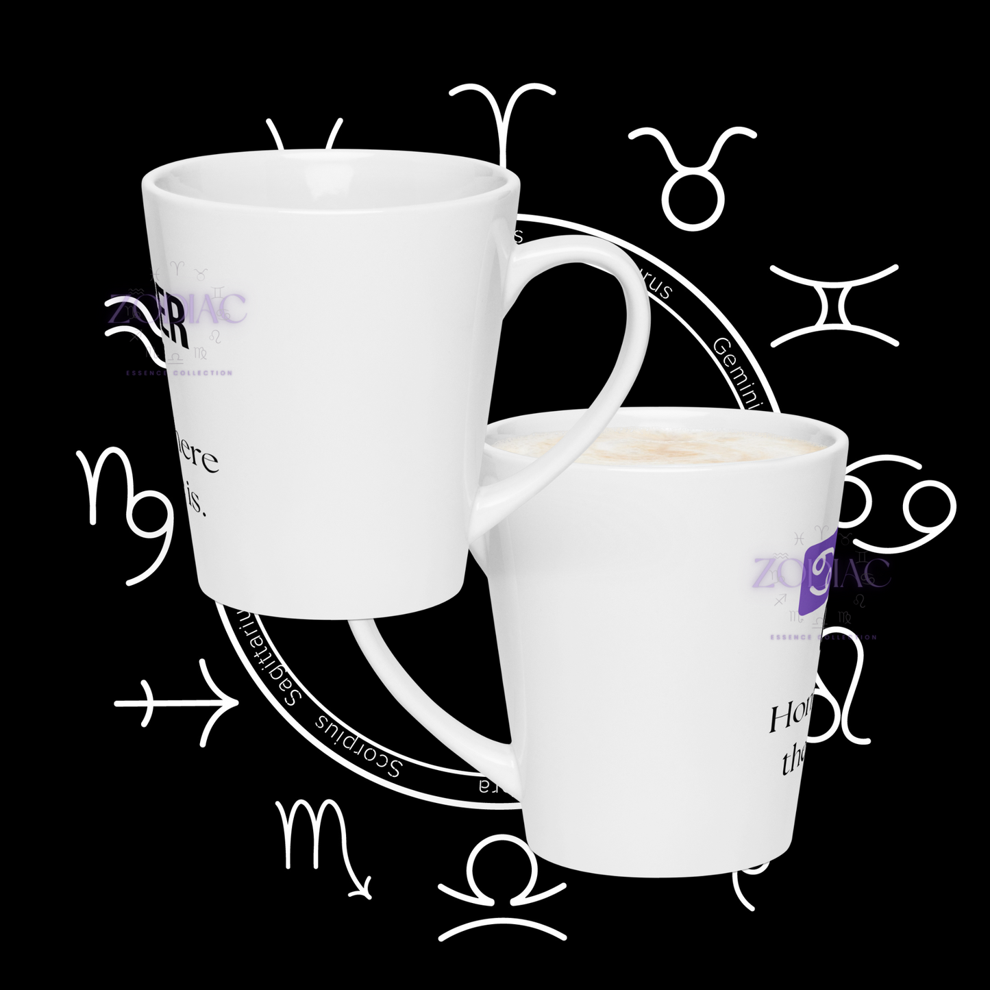 ♋ancer Cozy Latte Mug – 12oz Ceramic | Comfort Zodiac Gift Idea