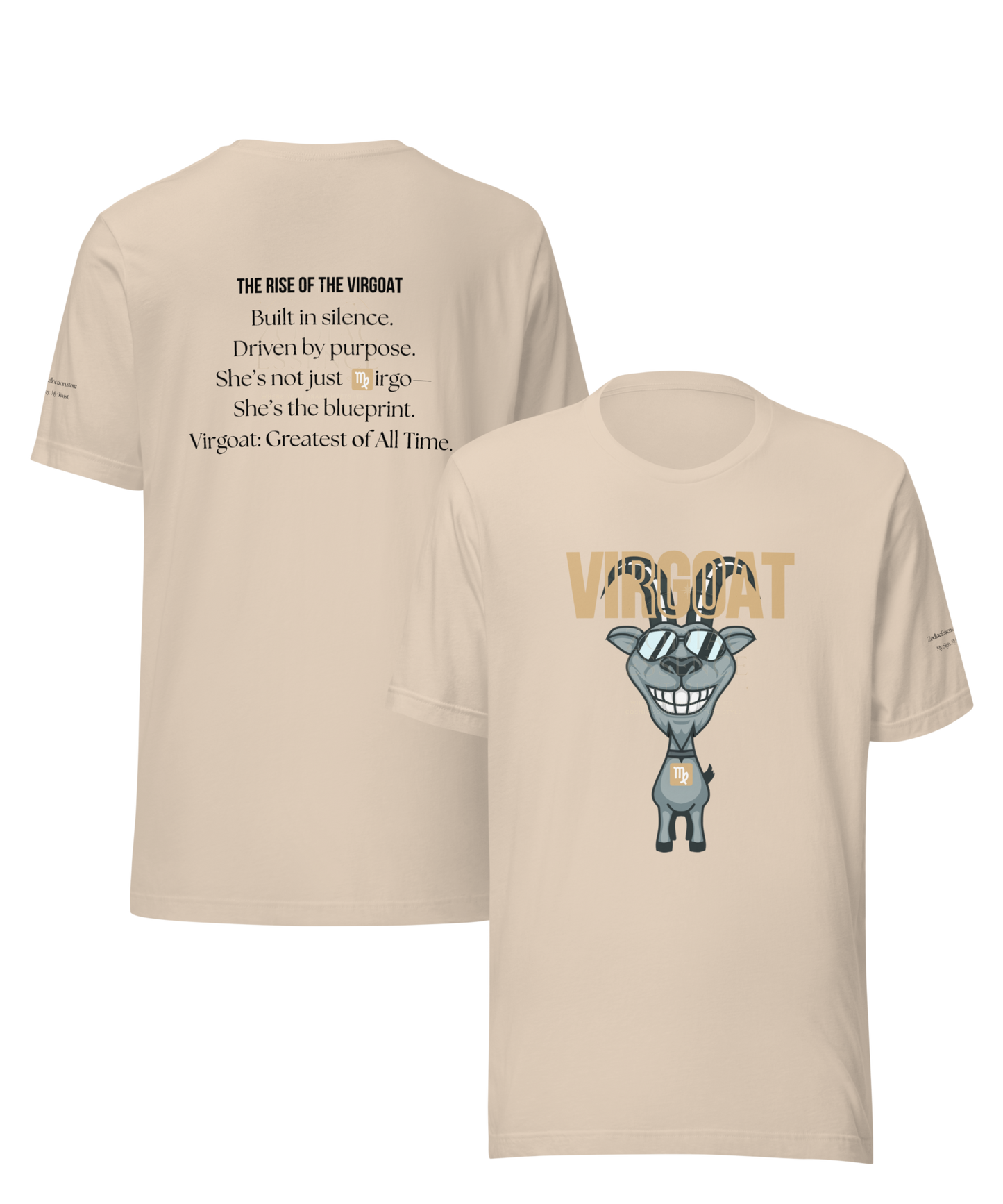 ♍ Virgoat Zodiac Twist Tee – Black Lettering Edition
