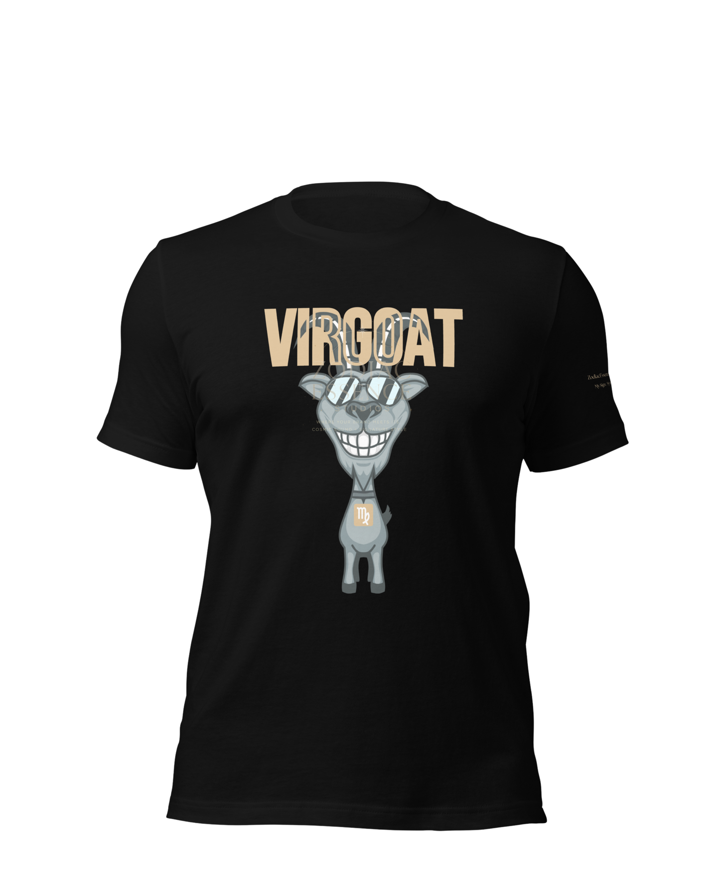 ♍ Virgoat Zodiac Twist Tee – Sandy Beige Lettering Edition