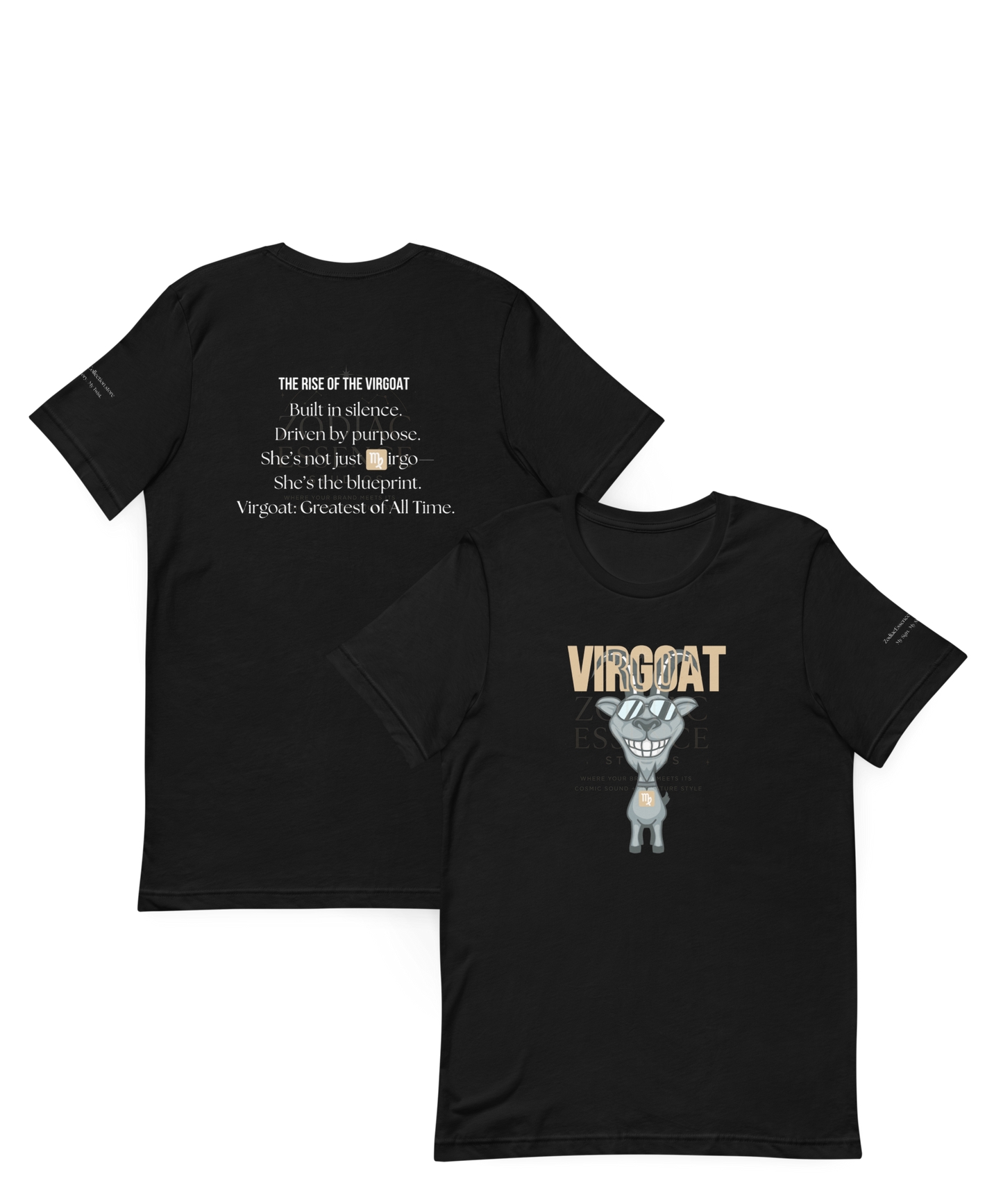 ♍ Virgoat Zodiac Twist Tee – White Lettering Edition