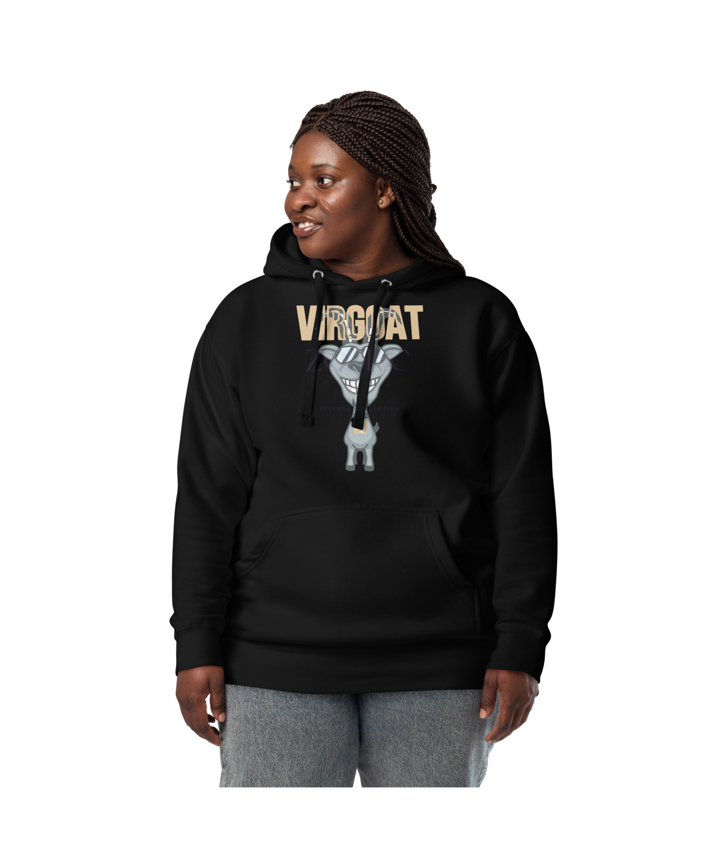 ♍ Virgoat Zodiac Twist Hoodie – White Lettering Edition