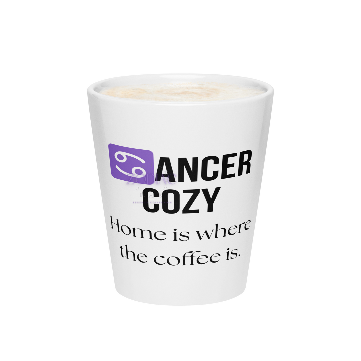 ♋ancer Cozy Latte Mug – 12oz Ceramic | Comfort Zodiac Gift Idea
