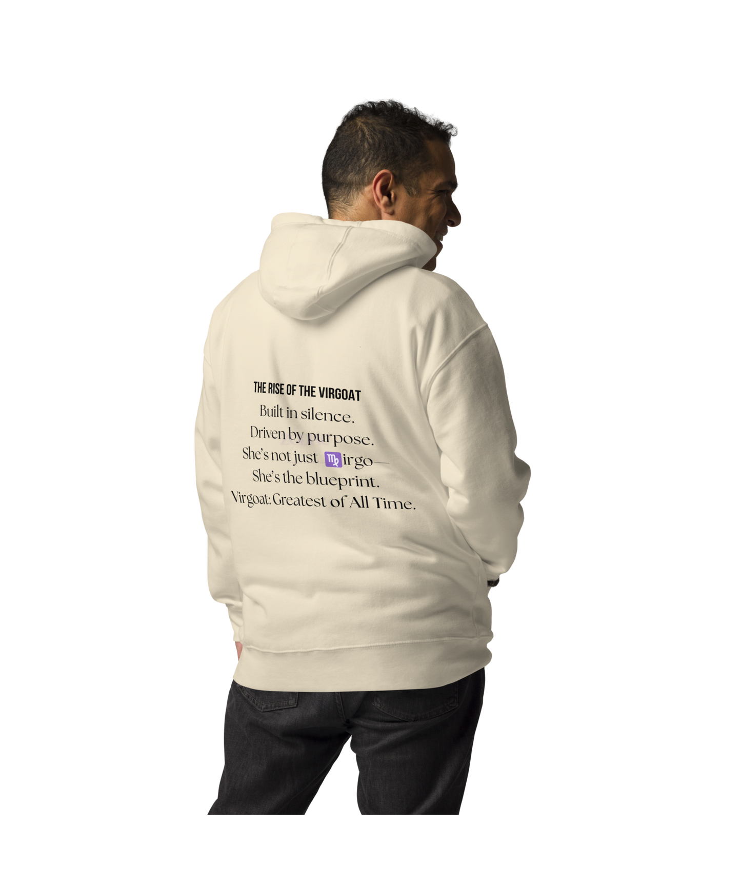 ♍ Virgoat Zodiac Twist Hoodie – Black Lettering Edition