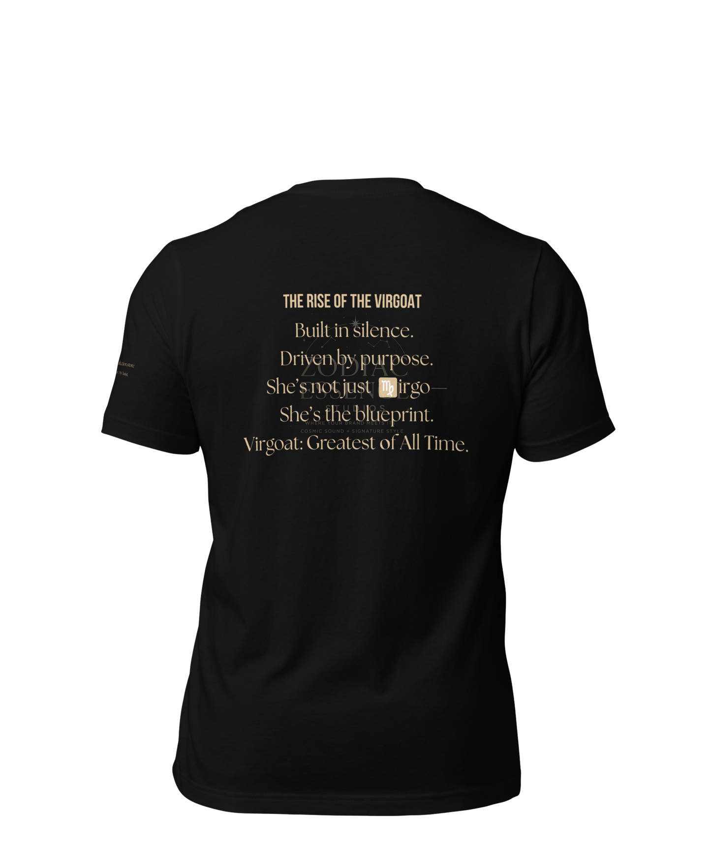 ♍ Virgoat Zodiac Twist Tee – Sandy Beige Lettering Edition