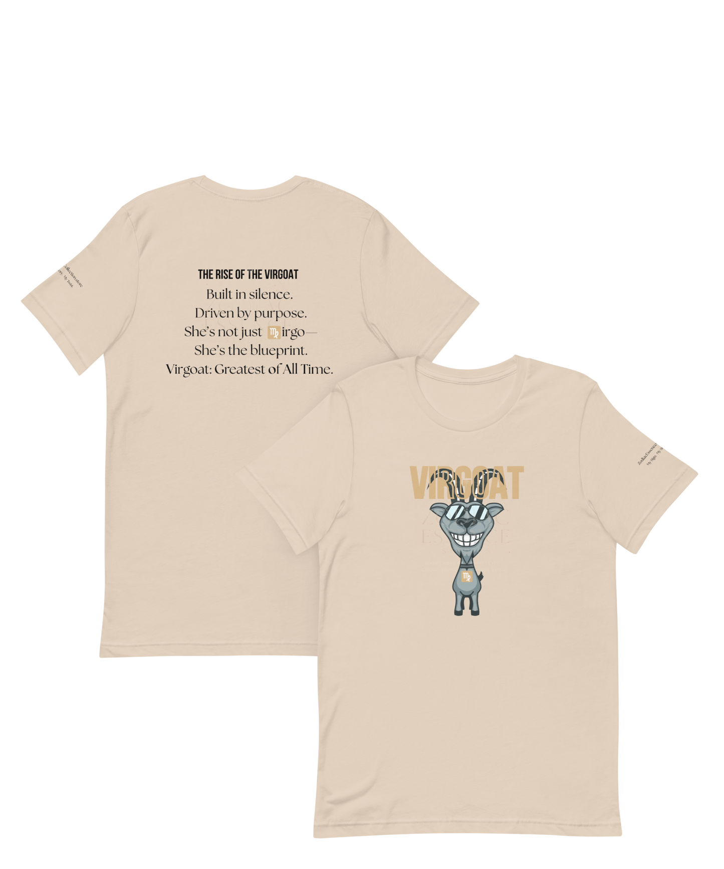 ♍ Virgoat Zodiac Twist Tee – Black Lettering Edition