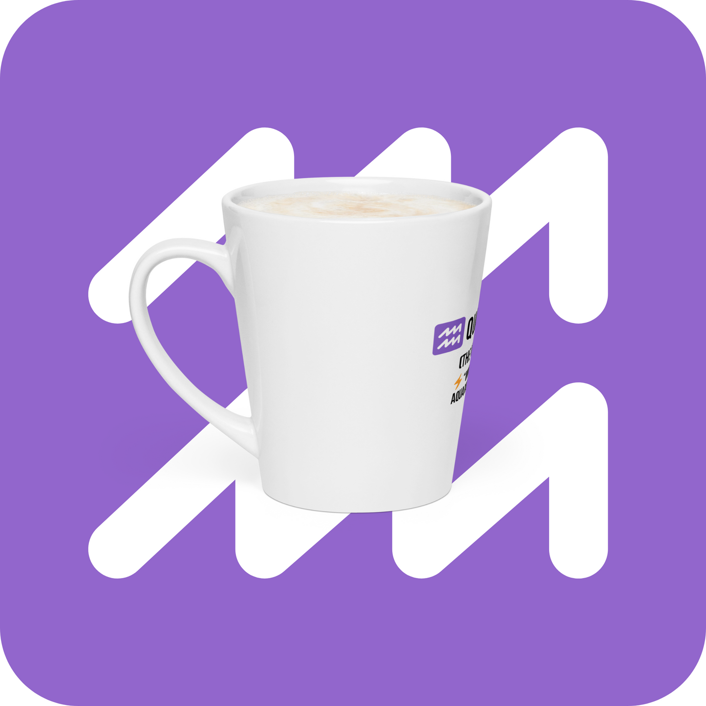 ♒quarius Quirk Latte Mug – 12oz Ceramic | Cosmic Genius Coffee Cup