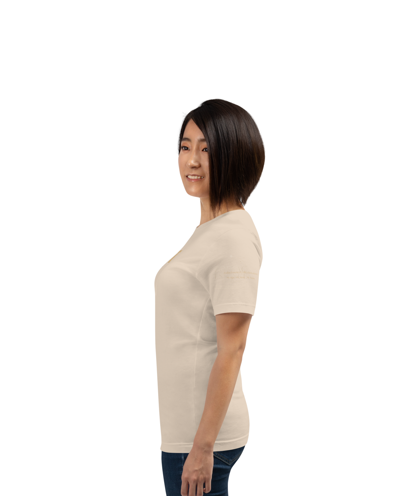 ♍ Virgoat Zodiac Twist Tee – Sandy Beige Lettering Edition