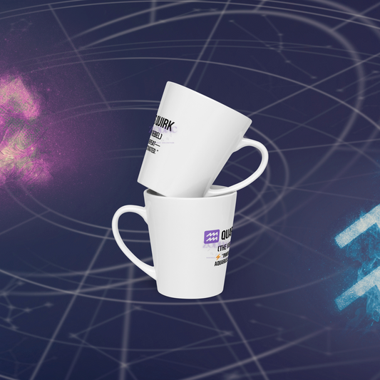 ♒quarius Quirk Latte Mug – 12oz Ceramic | Cosmic Genius Coffee Cup