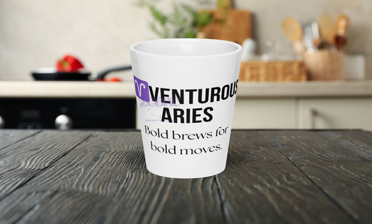 ♈venturous Aries Latte Mug – 12oz Ceramic | Bold Zodiac Sign Gift