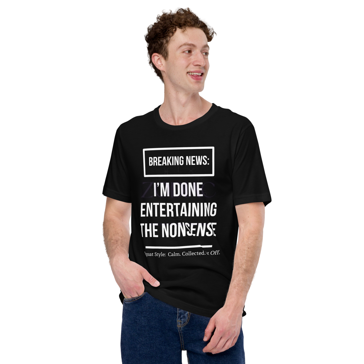 BREAKING NEWS Tee – Black with White Letters | S–4XL | ♍️🐐Virgoat Statement Series