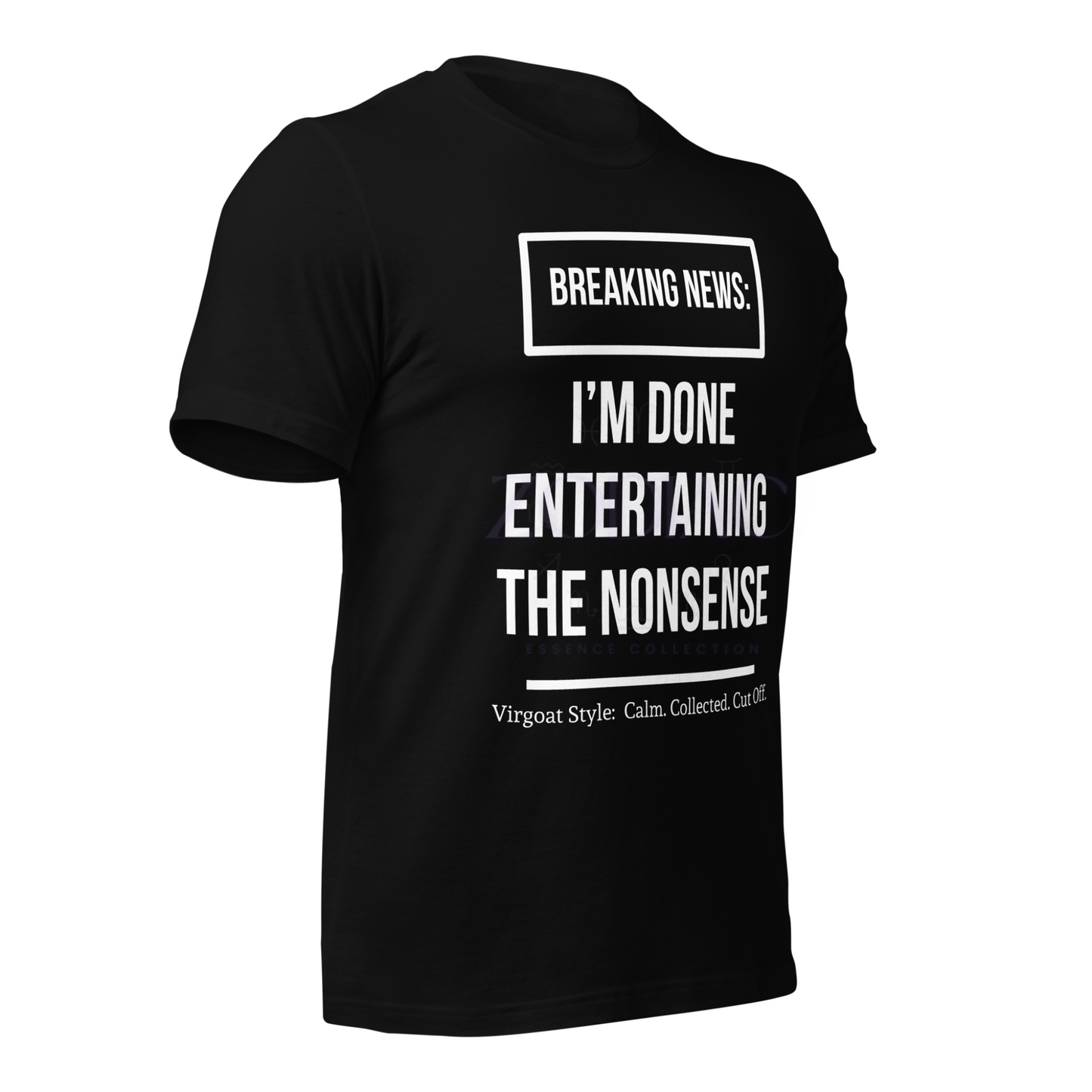 BREAKING NEWS Tee – Black with White Letters | S–4XL | ♍️🐐Virgoat Statement Series