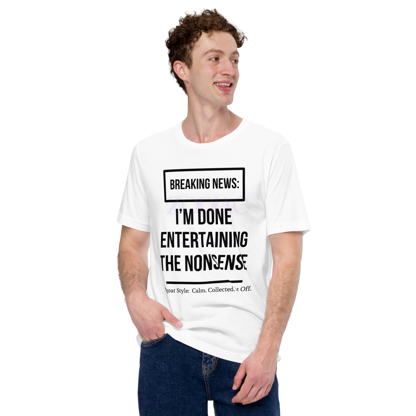 BREAKING NEWS Tee – White with Black Letters | S–4XL | ♍️🐐Virgoat Drop Exclusive