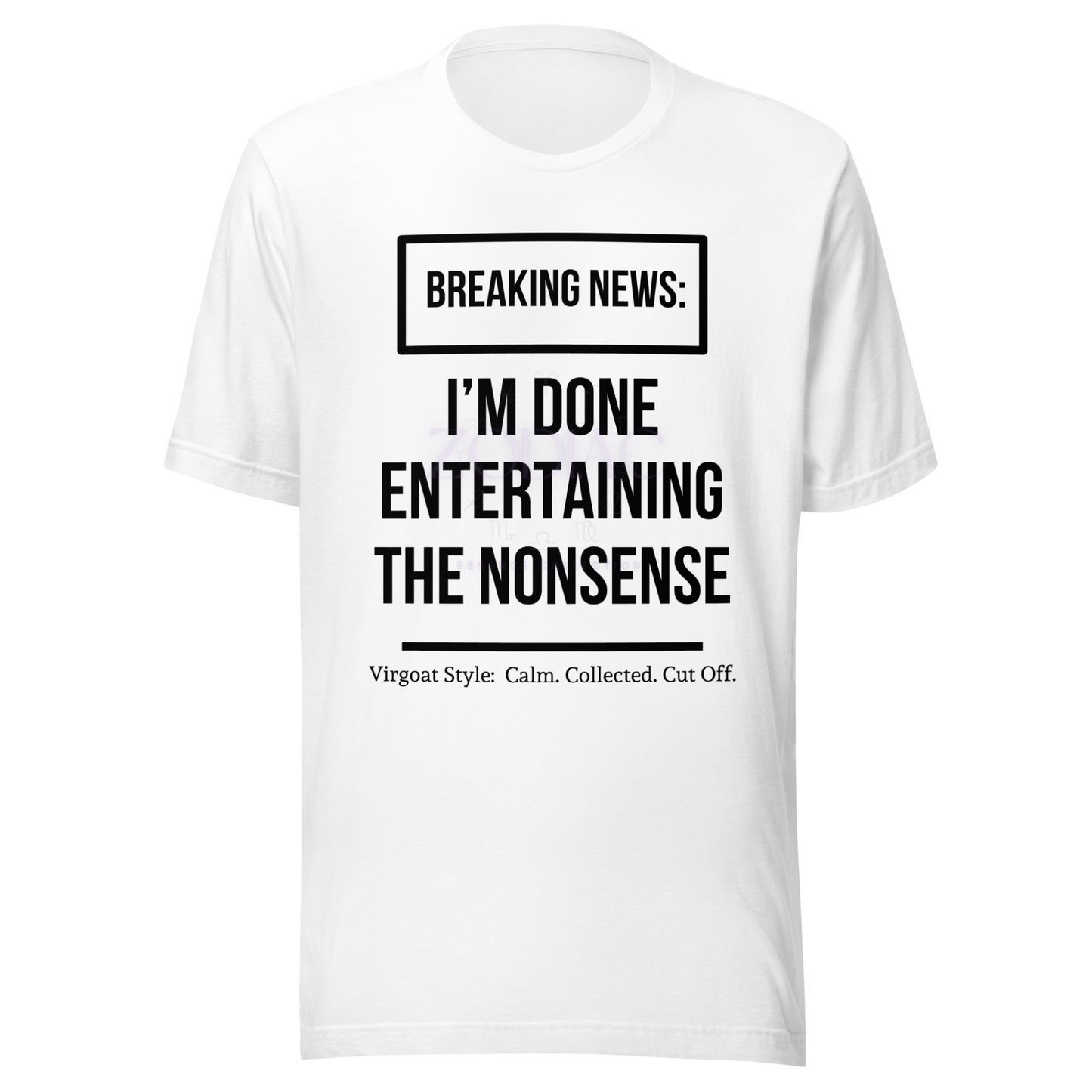 BREAKING NEWS Tee – White with Black Letters | S–4XL | ♍️🐐Virgoat Drop Exclusive