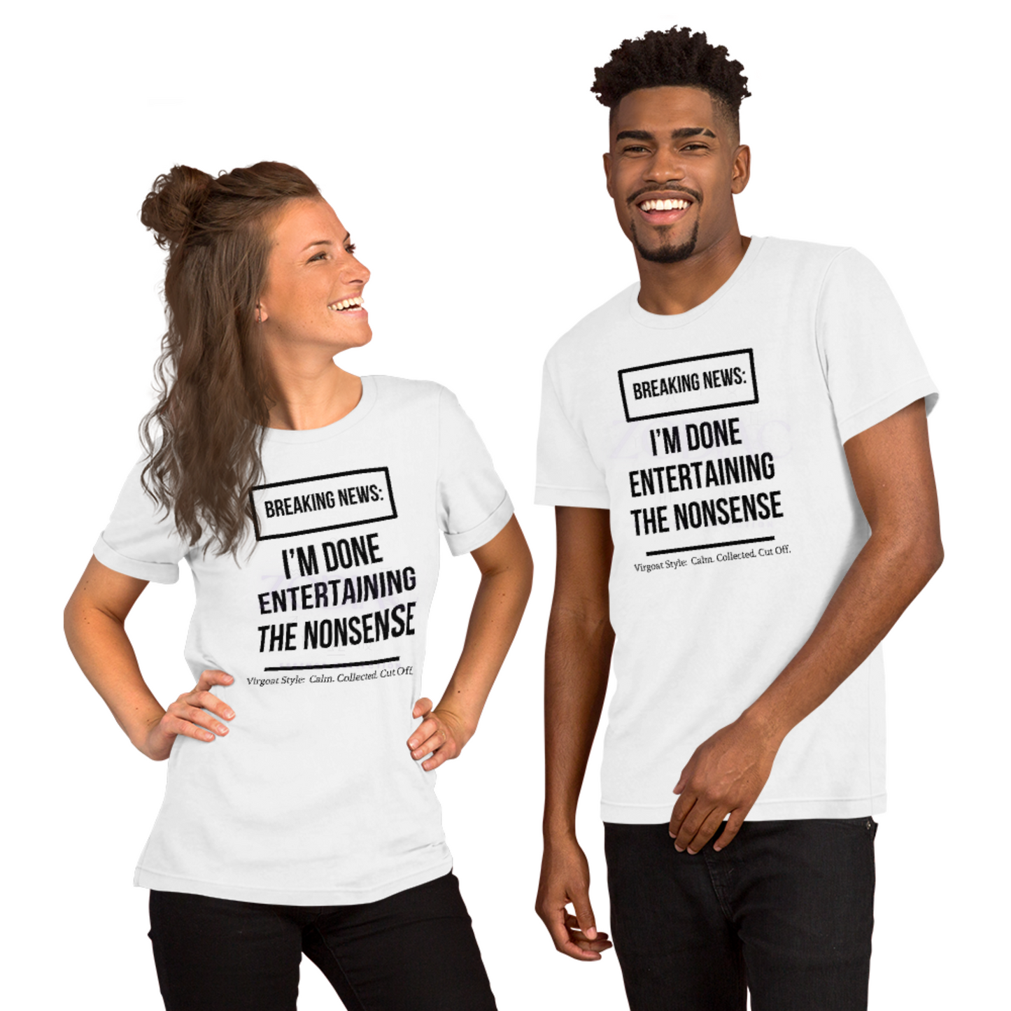 BREAKING NEWS Tee – White with Black Letters | S–4XL | ♍️🐐Virgoat Drop Exclusive