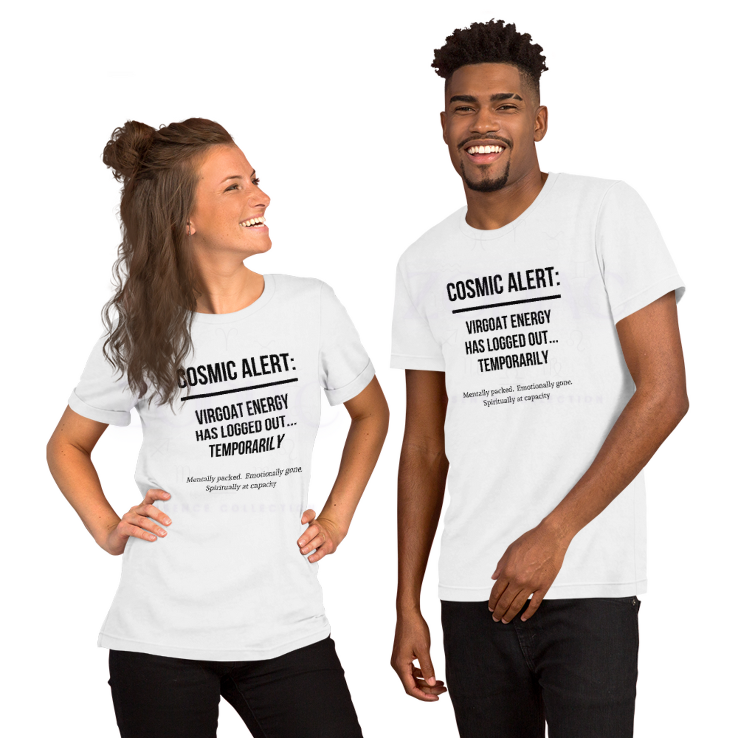 COSMIC ALERT ♍️🐐Virgoat Statement Tee – White with Black Letters | S–4XL | Boundary Mode Activated