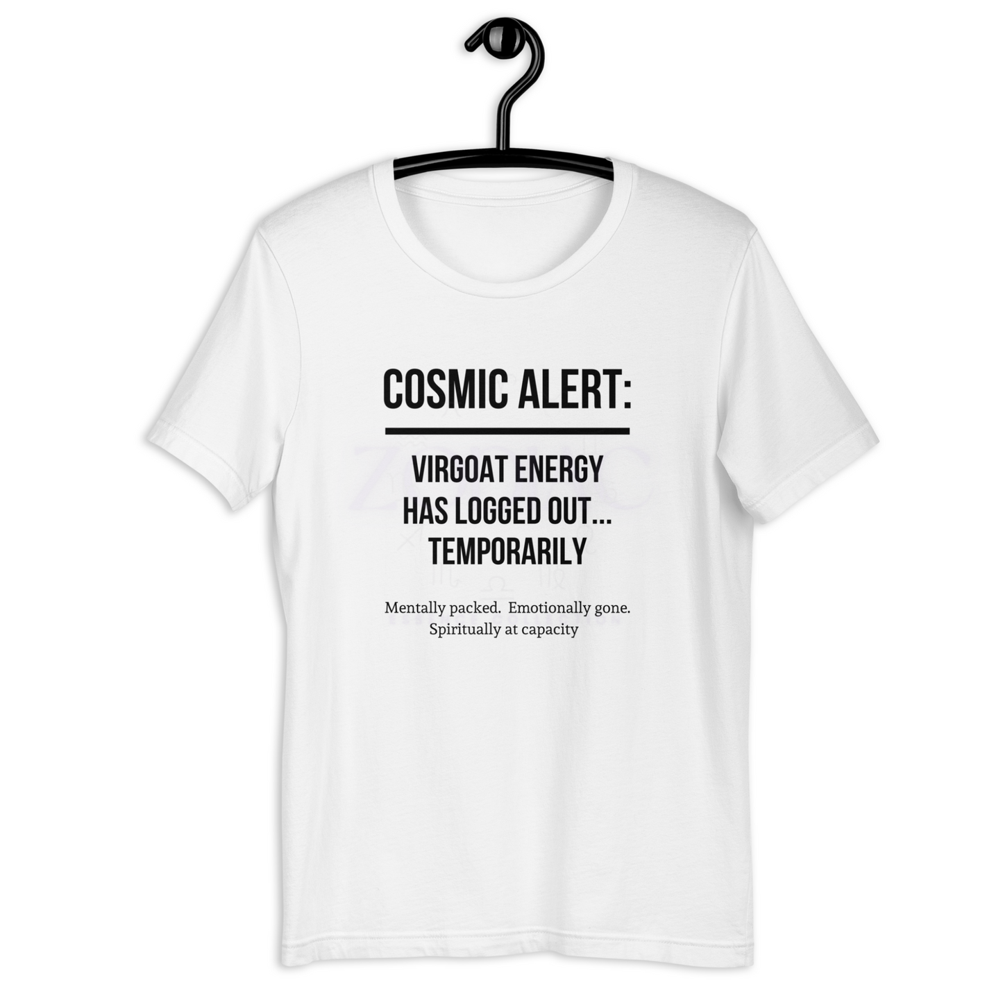COSMIC ALERT ♍️🐐Virgoat Statement Tee – White with Black Letters | S–4XL | Boundary Mode Activated