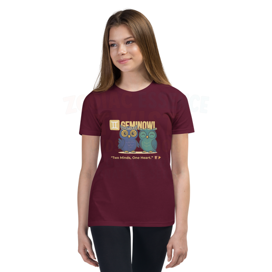 ♊"Geminowl: Two Minds, One Heart – Youth Tee"